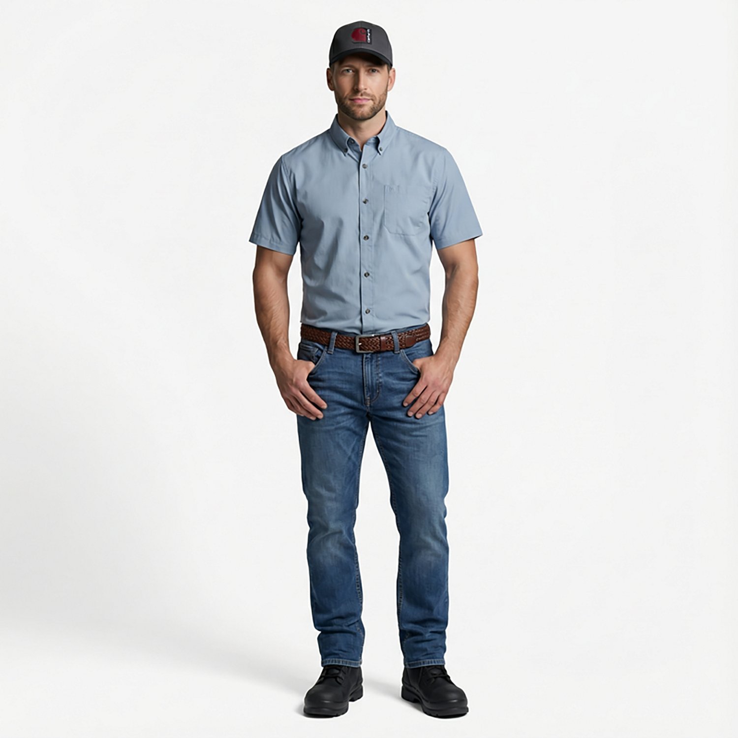 Magellan Outdoors Men's Summerville Solid Short Sleeve Shirt