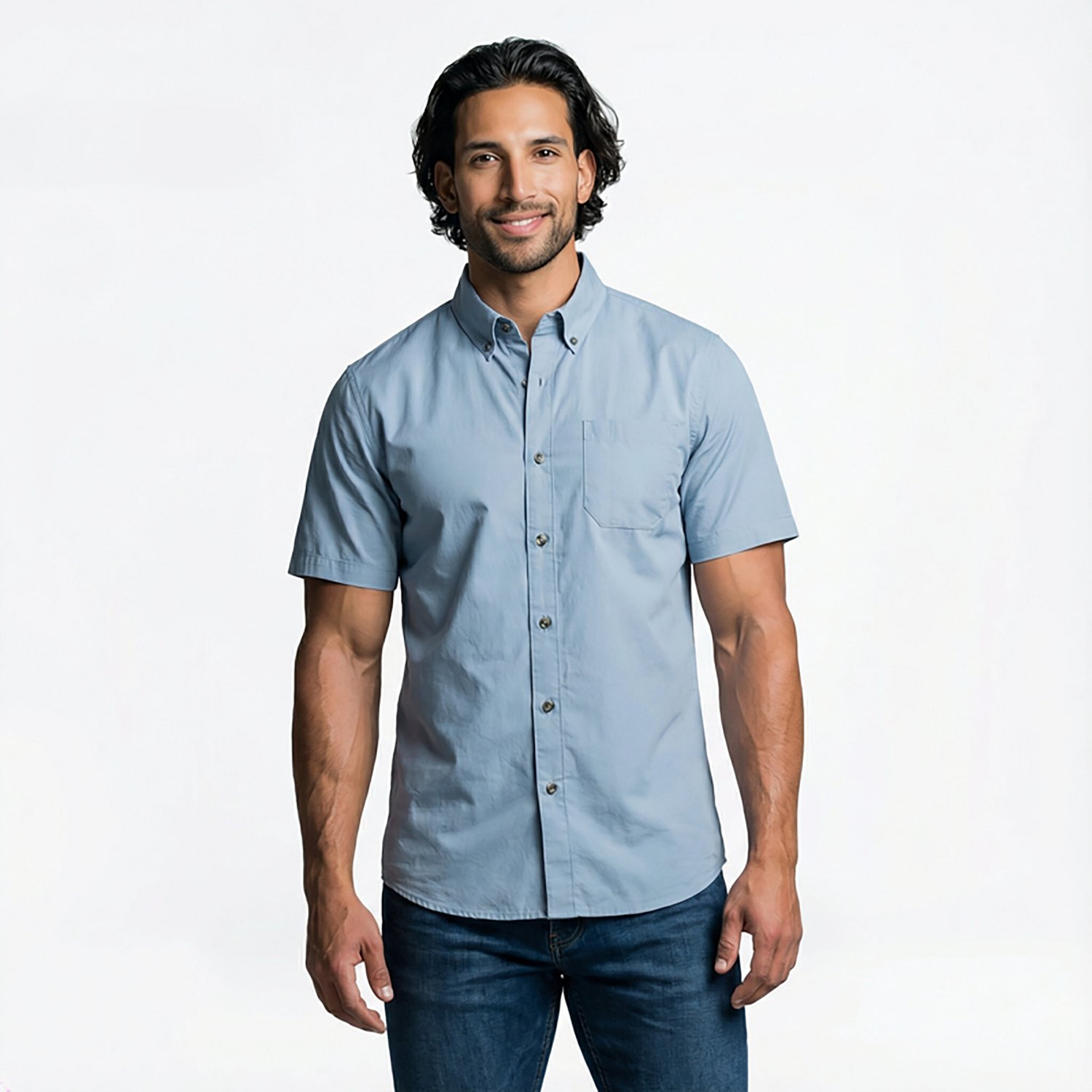 Magellan Outdoors Men's Summerville Solid Short Sleeve Shirt - view number 2