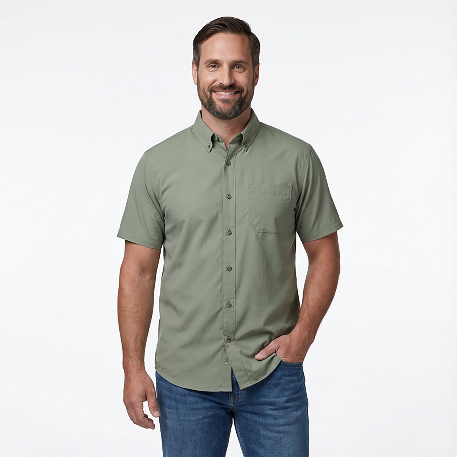 Magellan Outdoors Men's Summerville Solid Short Sleeve Shirt - view number 2