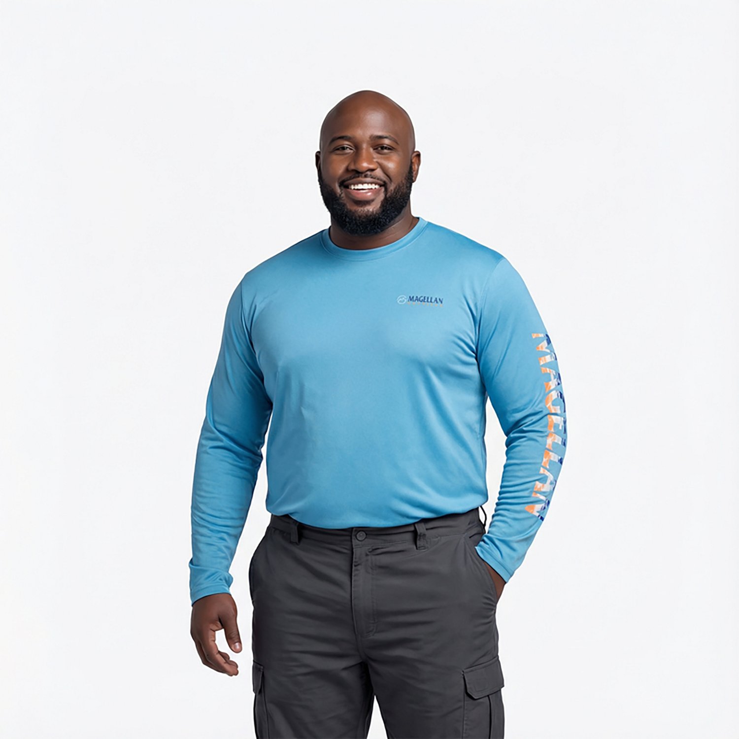 Magellan Outdoors Men's Casting Crew Long Sleeve T-shirt                                                                         - view number 6