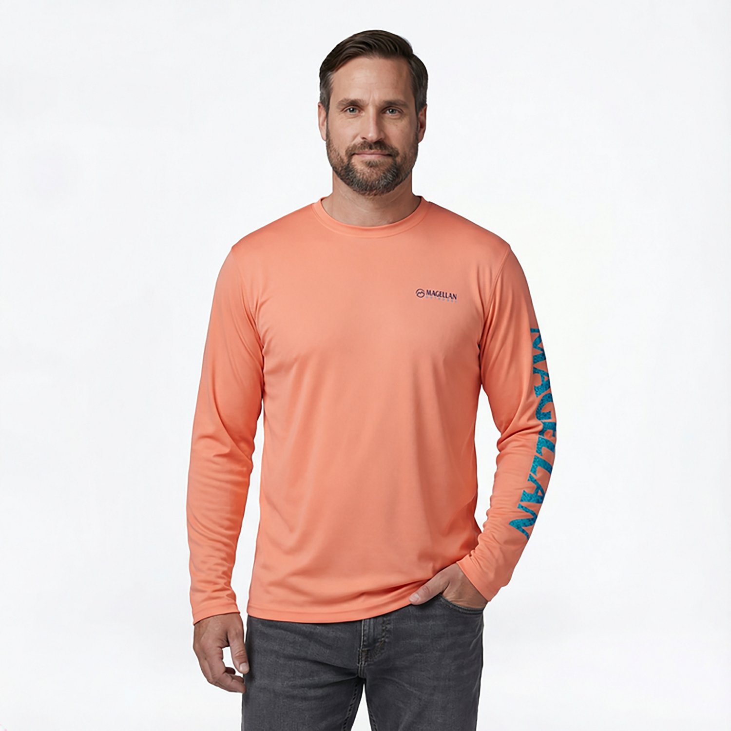 Magellan Outdoors Men's Casting Crew Long Sleeve T-shirt                                                                         - view number 2