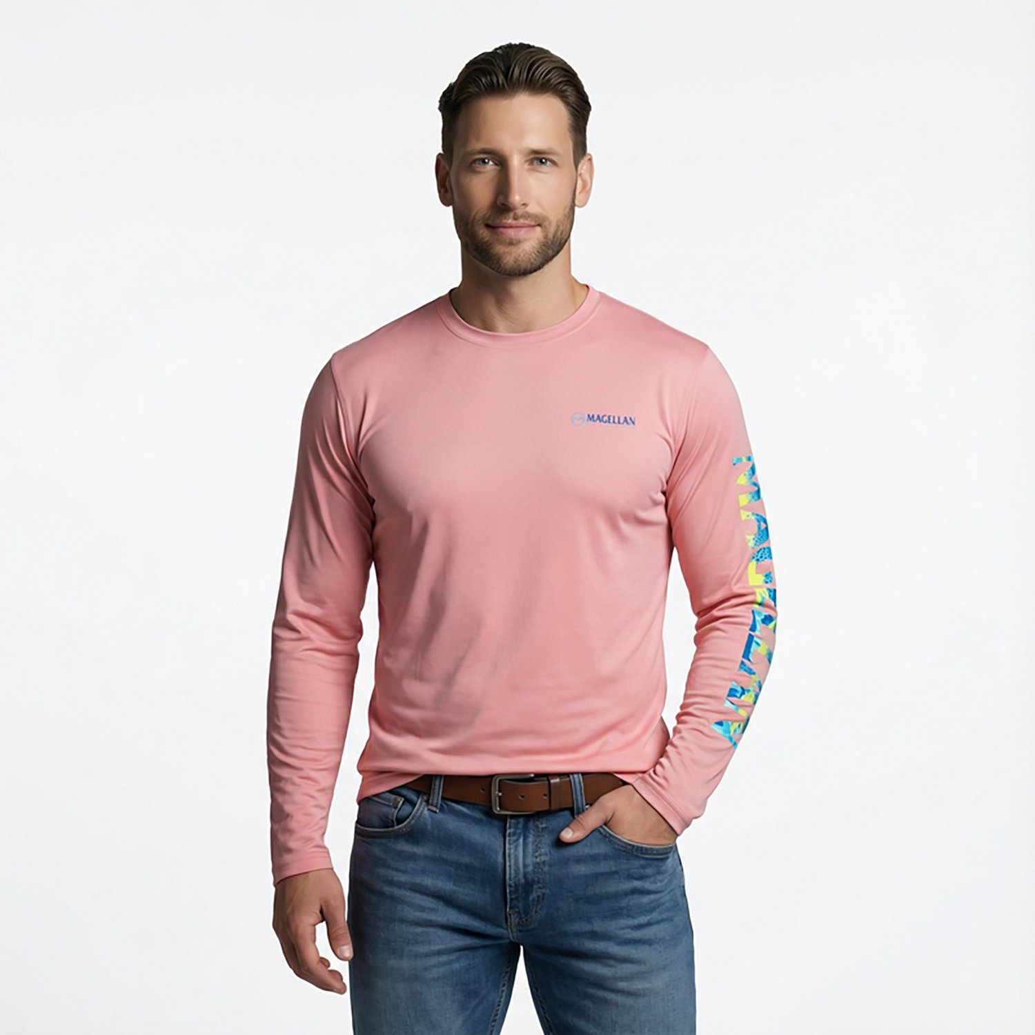 Magellan Outdoors Men's Casting Crew Long Sleeve T-shirt                                                                         - view number 4