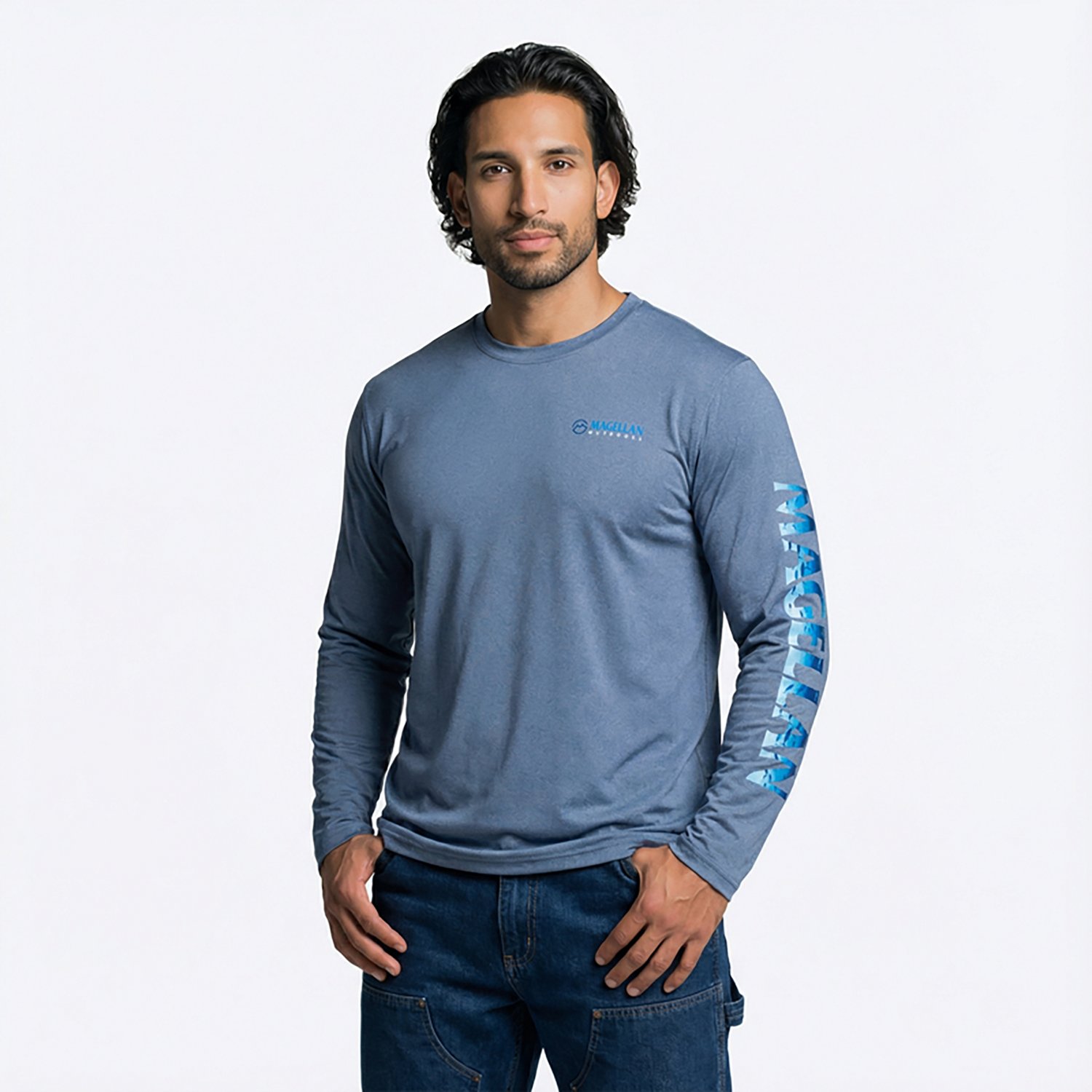 Magellan Outdoors Men's Casting Crew Long Sleeve T-shirt                                                                         - view number 4