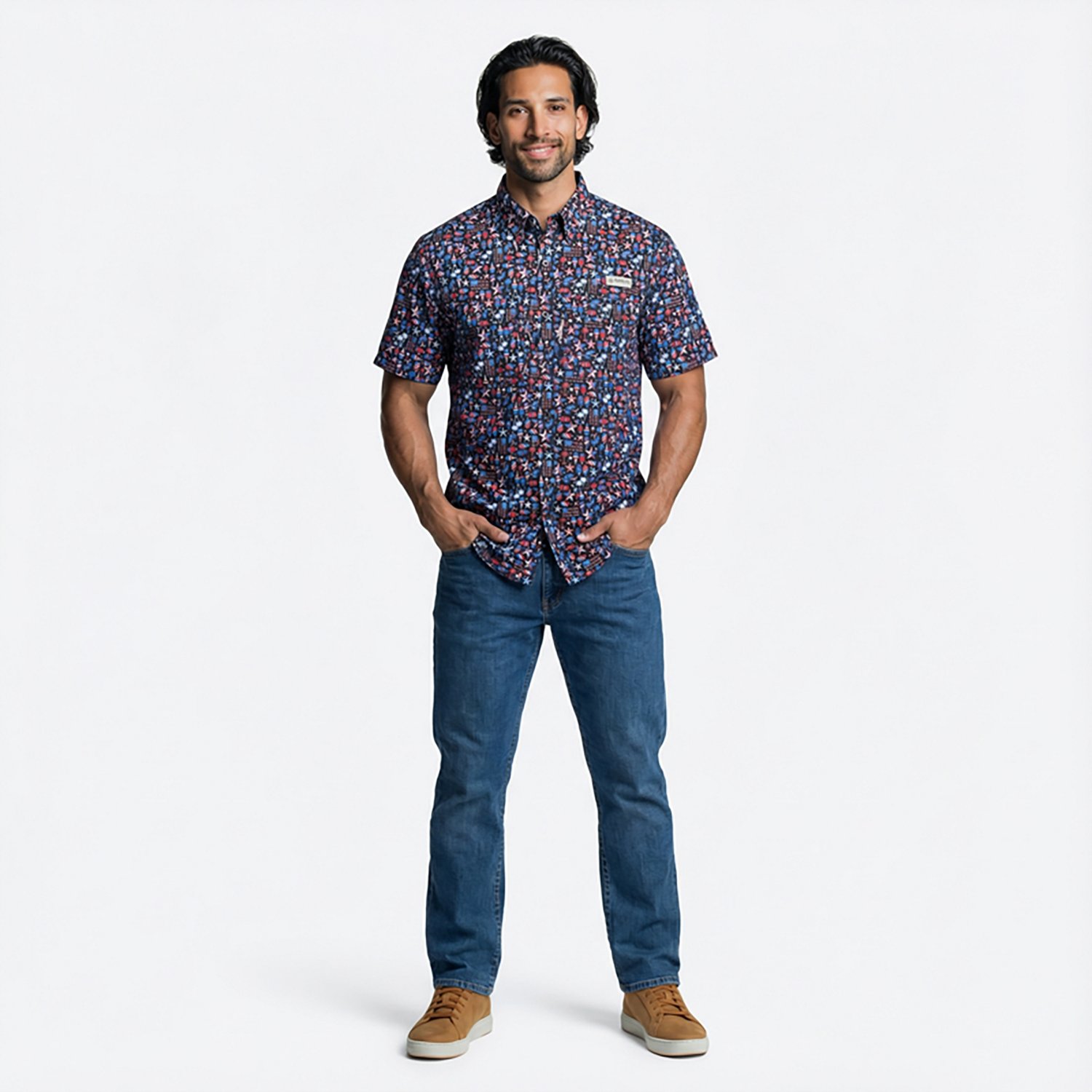 Magellan Outdoors Men's Americana Print Short Sleeve Shirt - view number 2