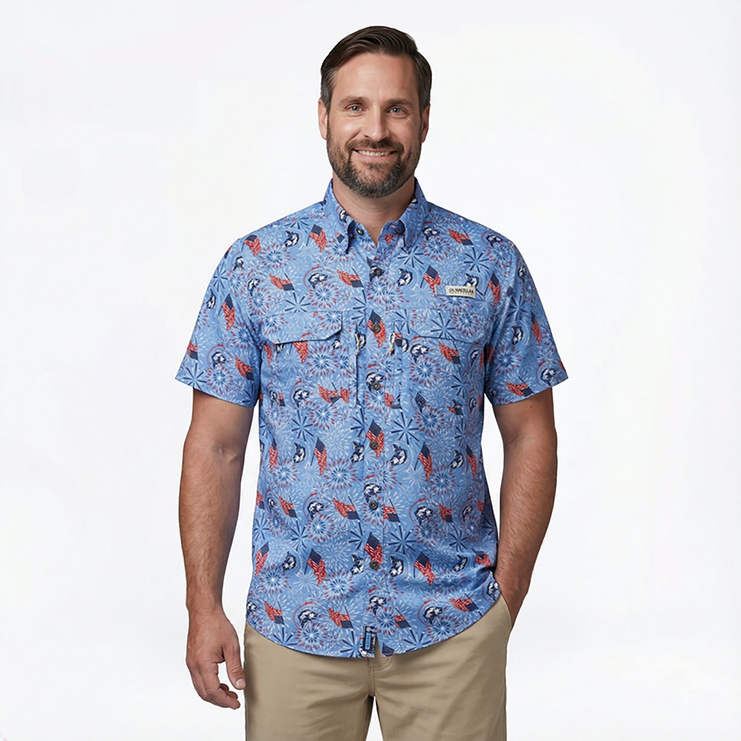Magellan Outdoors Men's Americana Print Short Sleeve Shirt