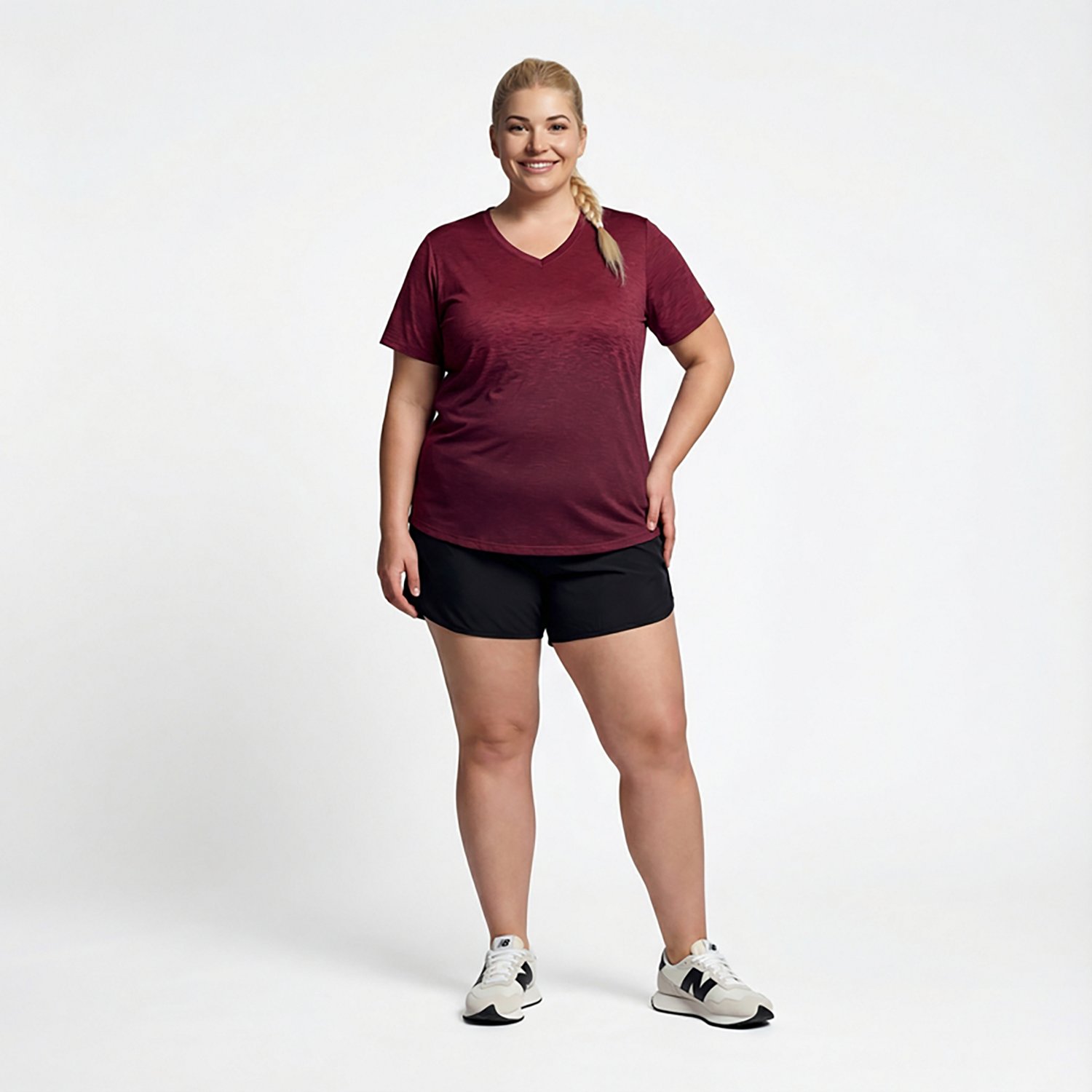 BCG Women's Ombre V-Neck Plus Size Training T-shirt                                                                              - view number 3