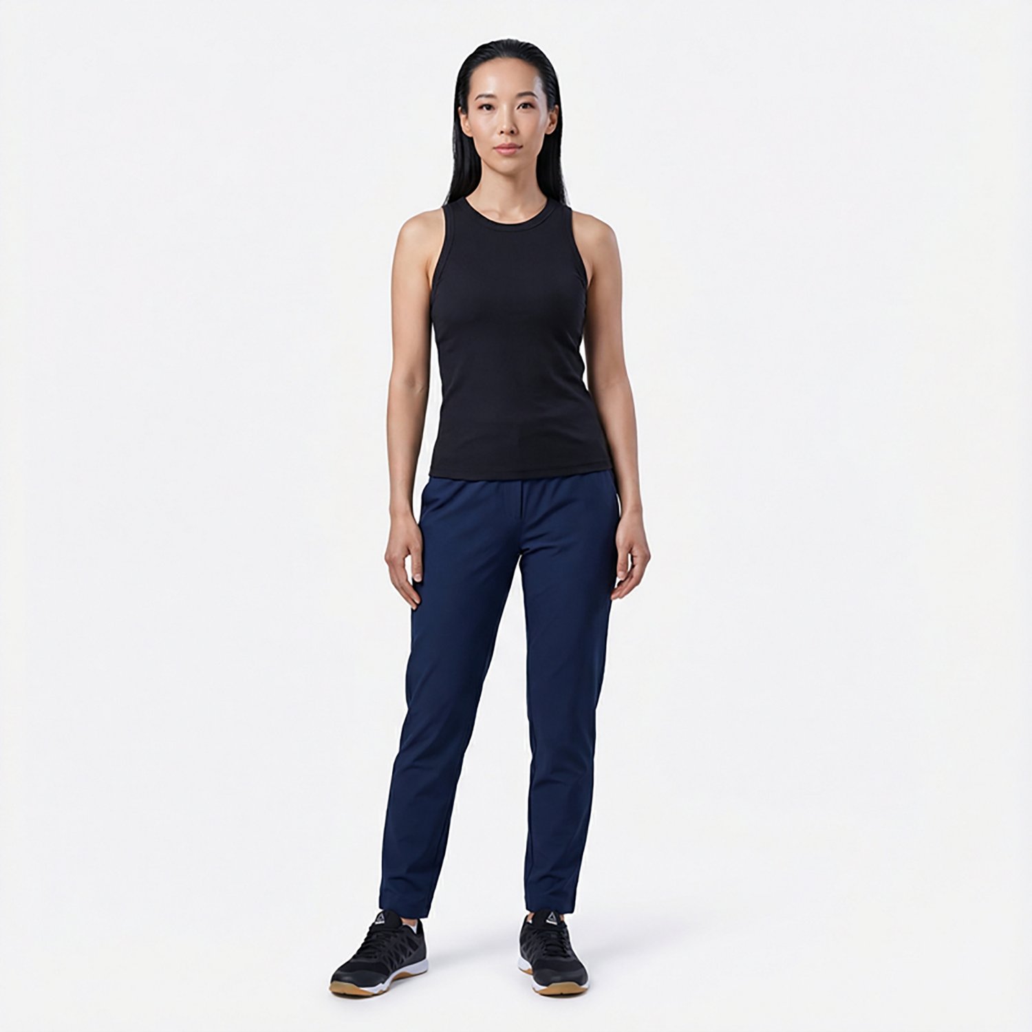 BCG Women's Sign High Neck Solid Rib Tank Top