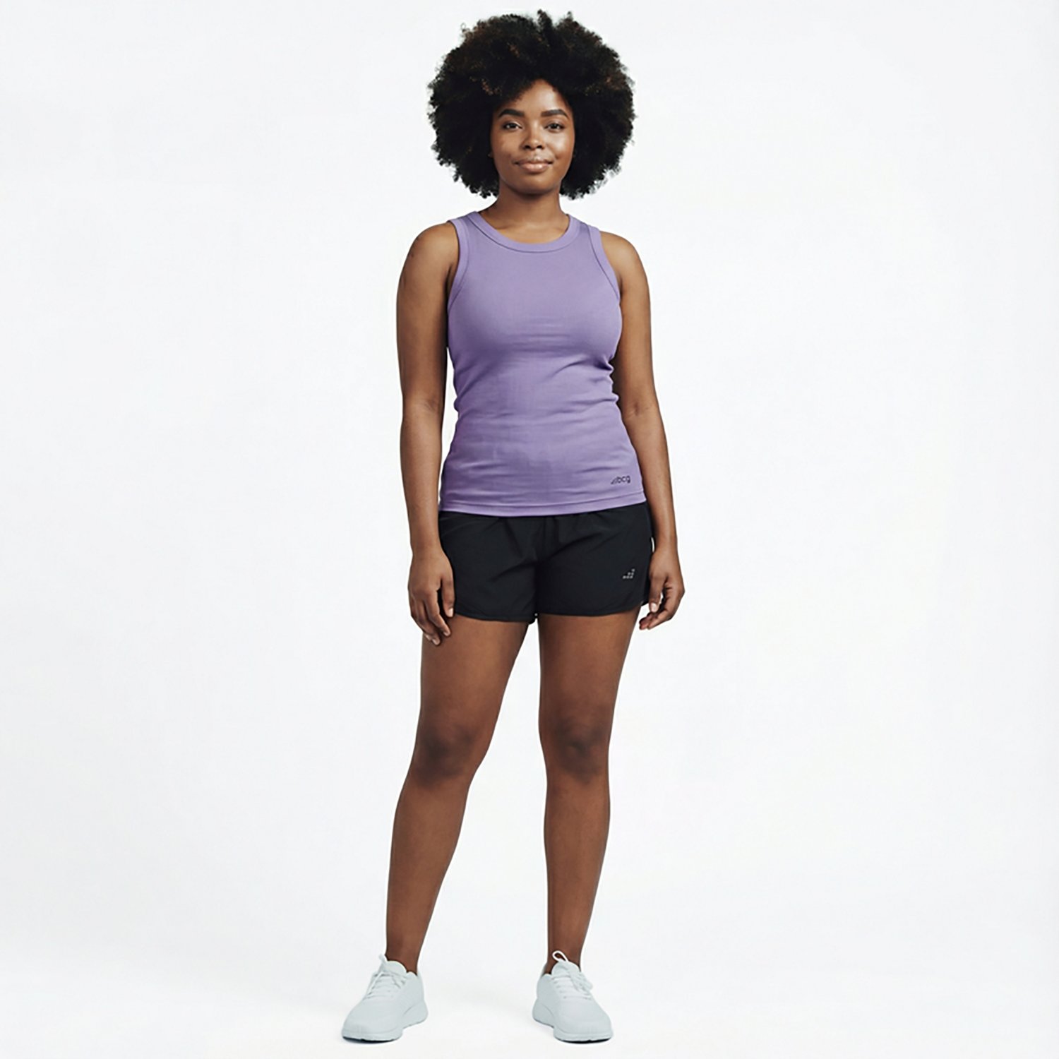 BCG Women's Sign High Neck Solid Rib Tank Top