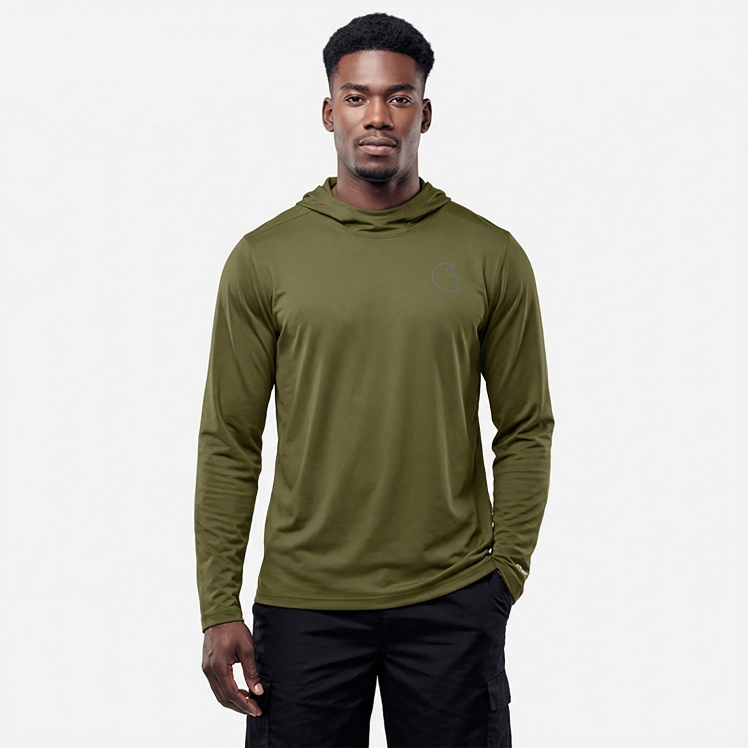 Carhartt Men's Force Sun Defender Lightweight Hooded Long Sleeve T-shirt                                                         - view number 2