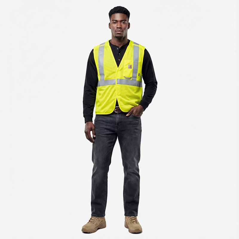 Carhartt Men's Flame Resistant High Visibility Mesh Class2 Vest