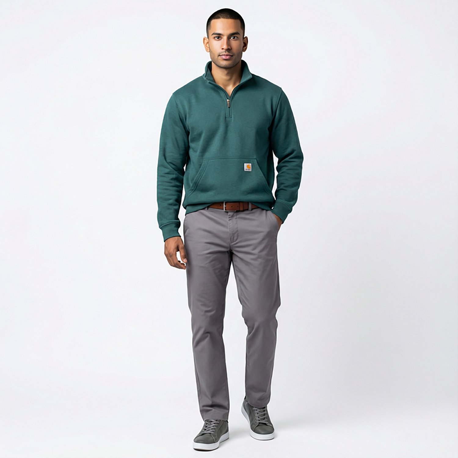 Carhartt Men's Loose Fit Midweight 1/4-Zip Mock Neck Sweatshirt