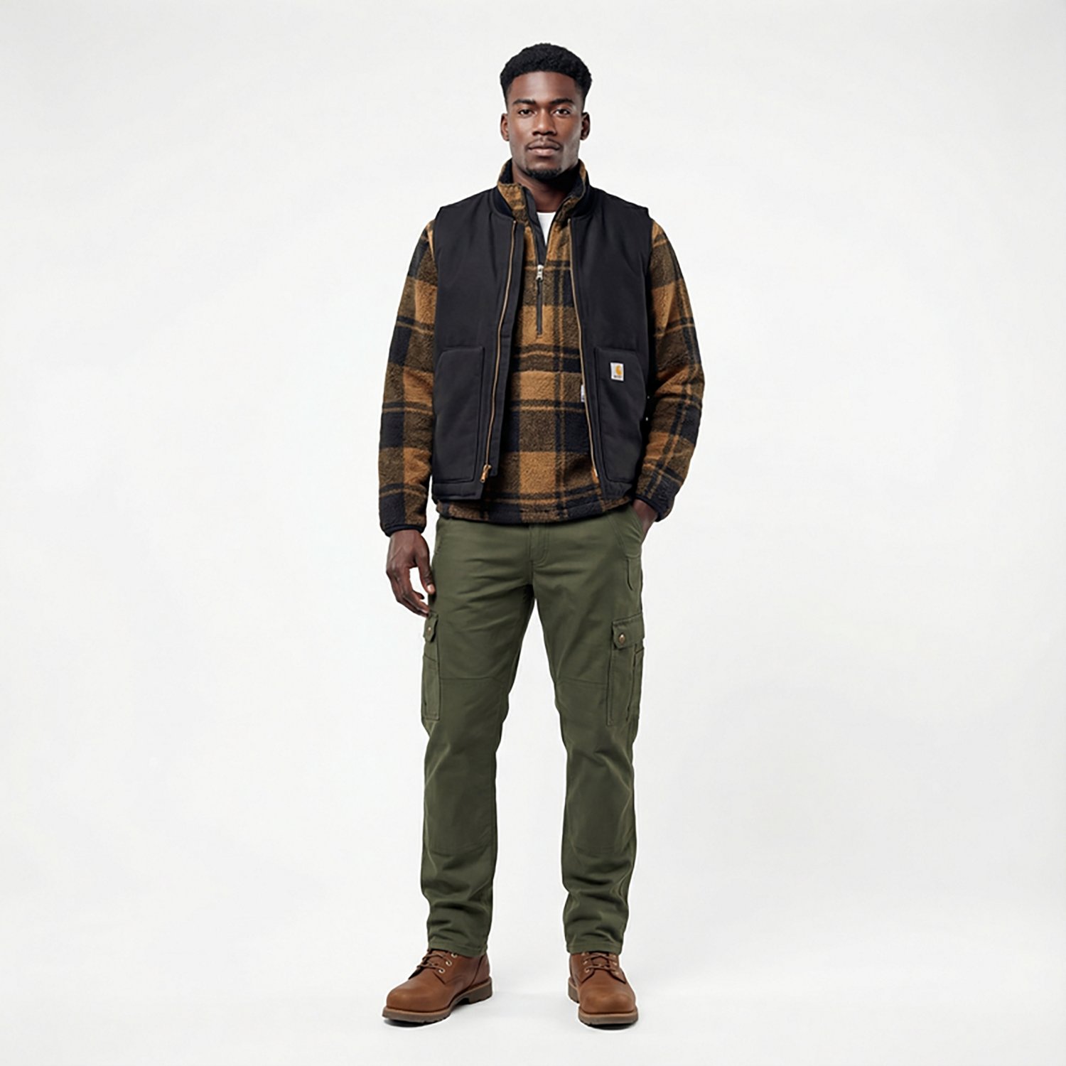 Carhartt Men's Relaxed Fit Rigged Flex Fleece-Lined Ripstop Cargo Work Pants - view number 2