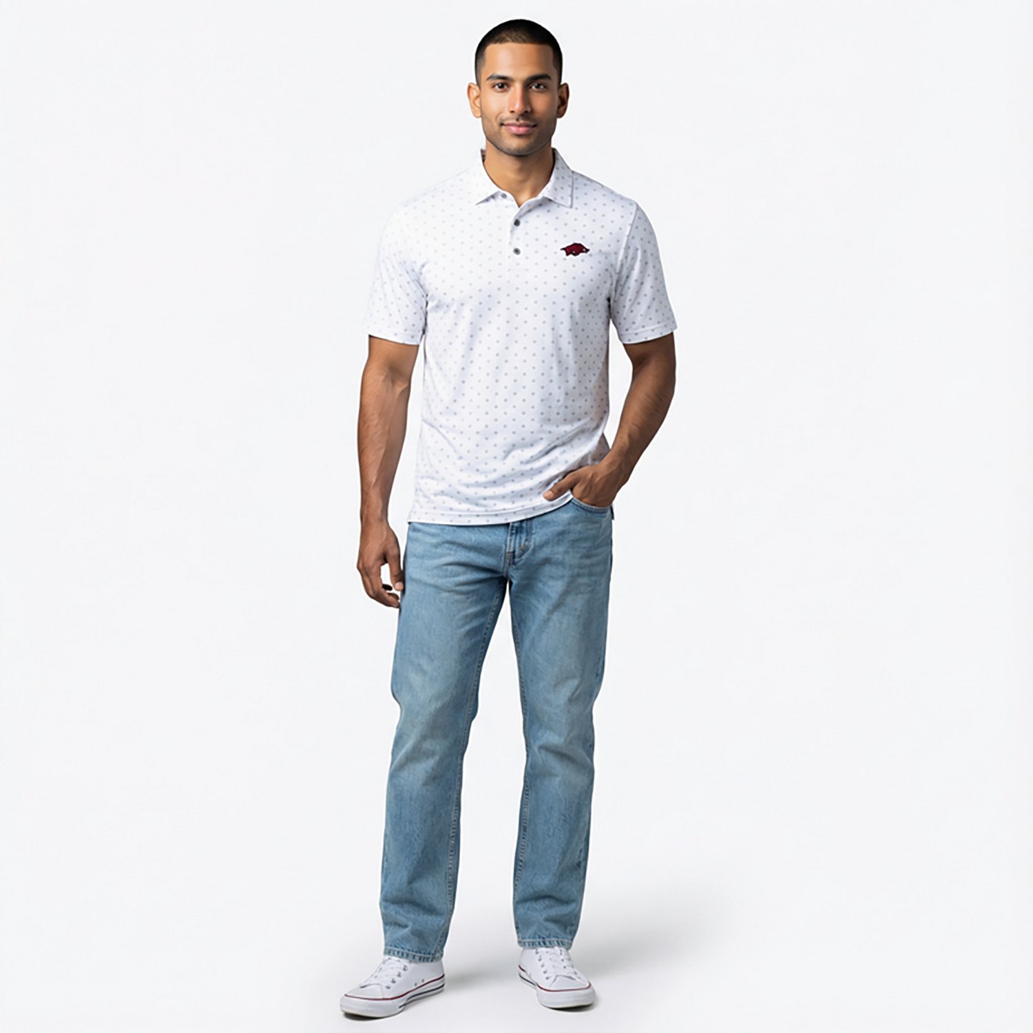 Cutter  Buck Arkansas Razorbacks Virtue Eco Pique Tile Print Polo