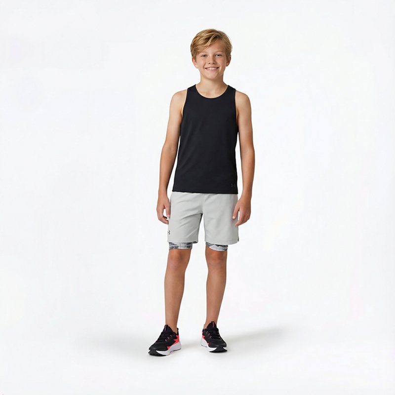 Under Armour Motion Crop Tank Top for Kids - Black/Jet Gray