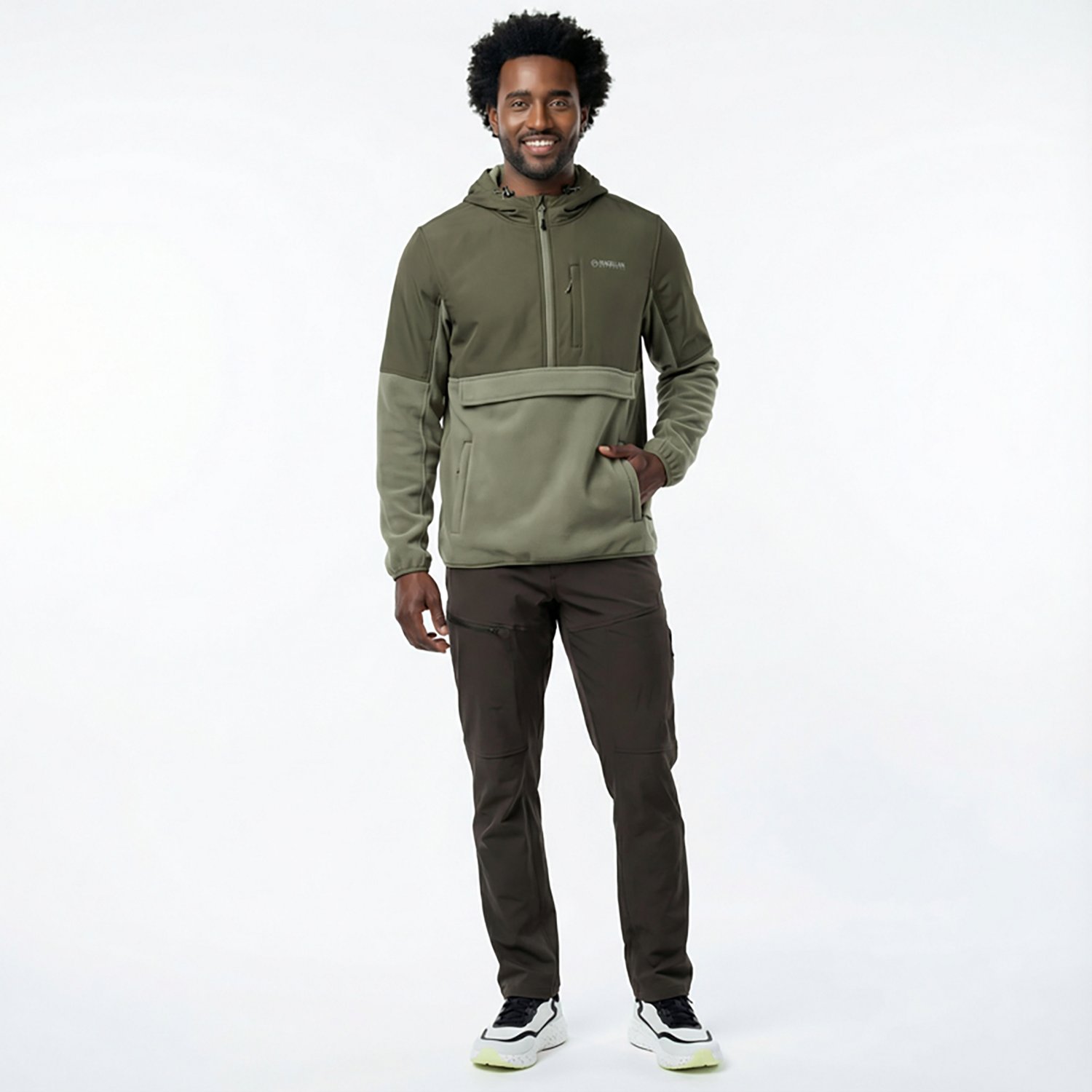 Magellan Outdoors Men's Campfire Mixed Media Pullover Sweatshirt