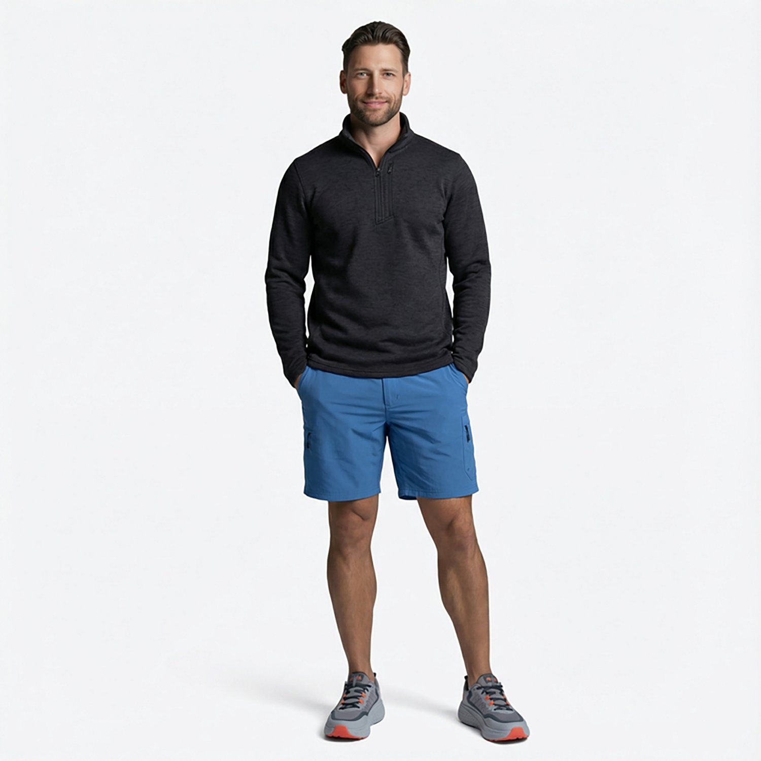 Magellan Outdoors Men's Hickory Canyon Slub Sweater Fleece 1/4 Zip Top