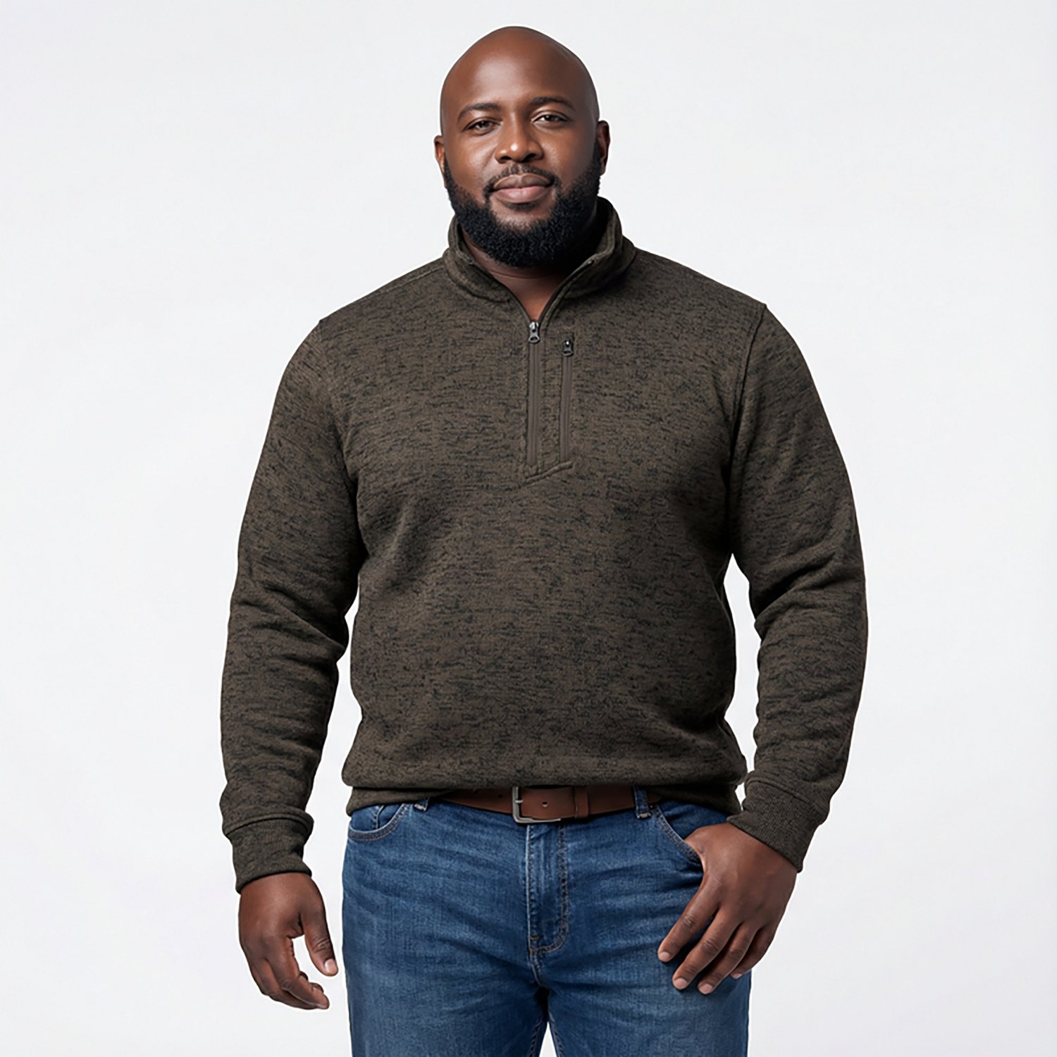 Magellan Outdoors Men's Hickory Canyon Slub Sweater Fleece 1/4 Zip Top - view number 2