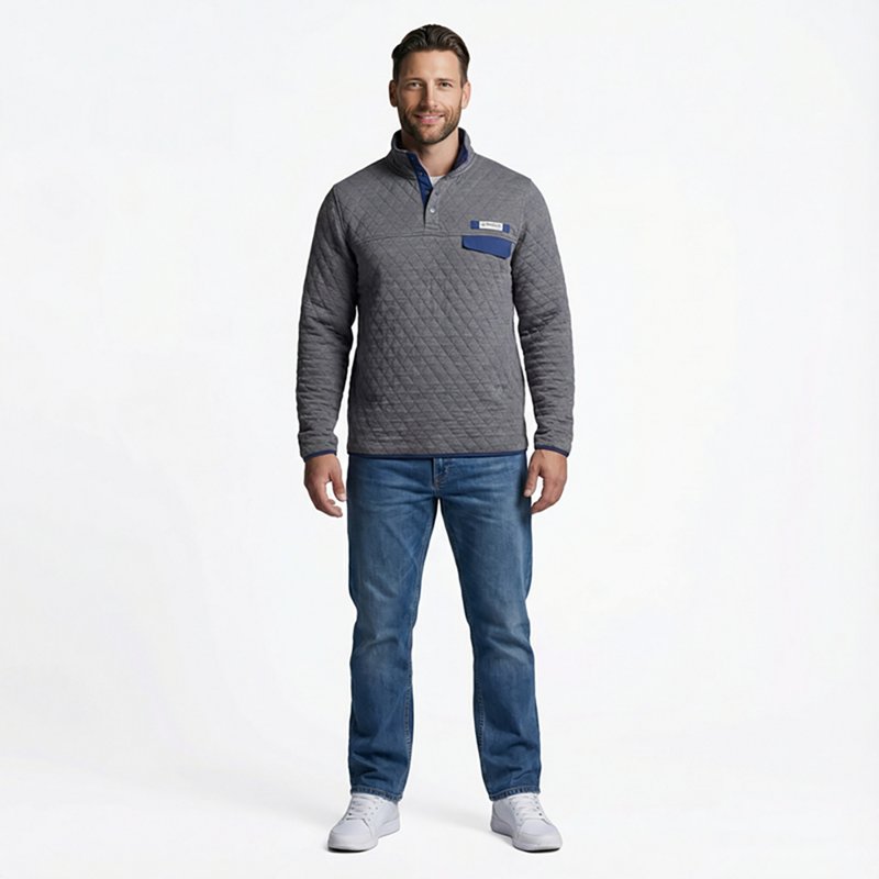 Magellan Outdoors Men's Campfire Quilted Long Sleeve Qs Top-image