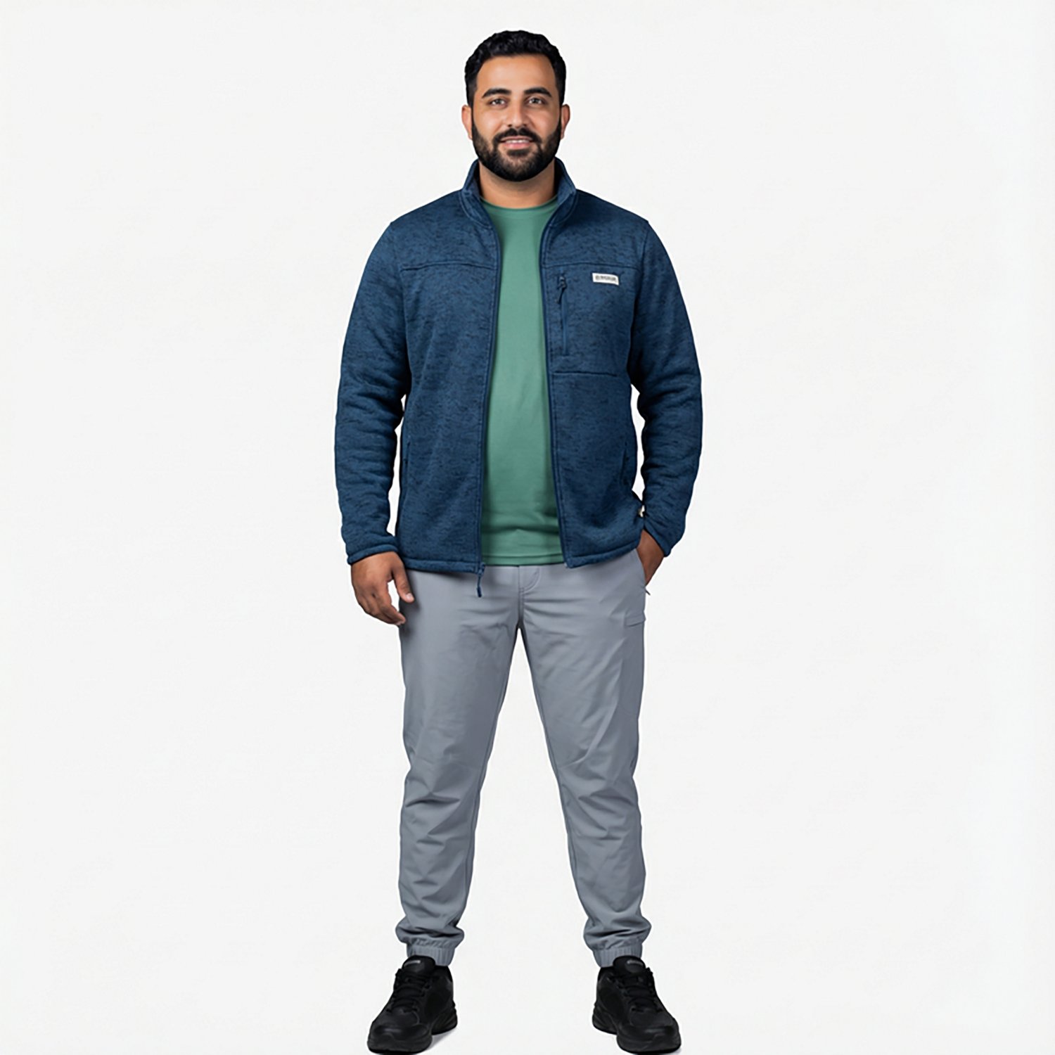 Magellan Outdoors Men's Campfire Sherpa Lined Sweater Fleece Jacket