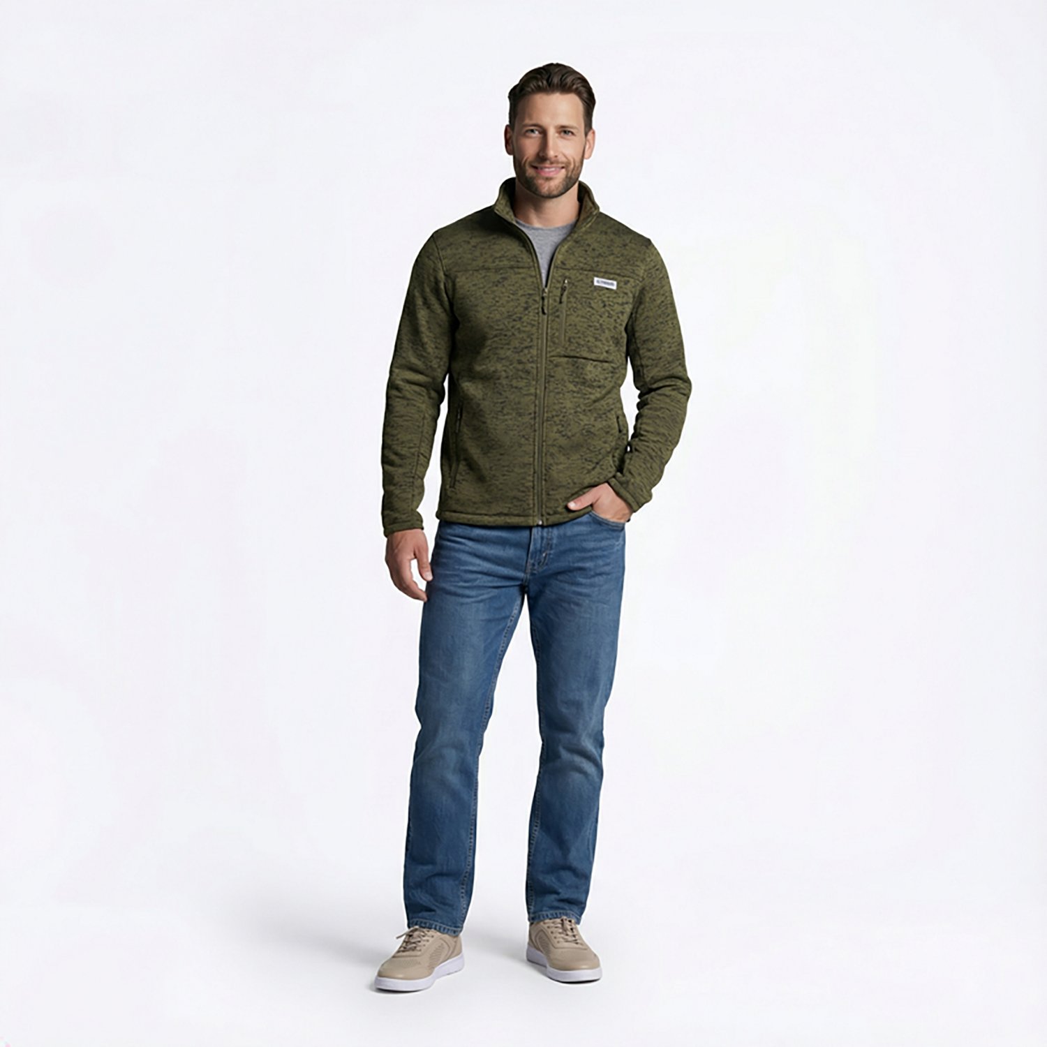 Magellan Outdoors Men's Campfire Sherpa Lined Sweater Fleece Jacket