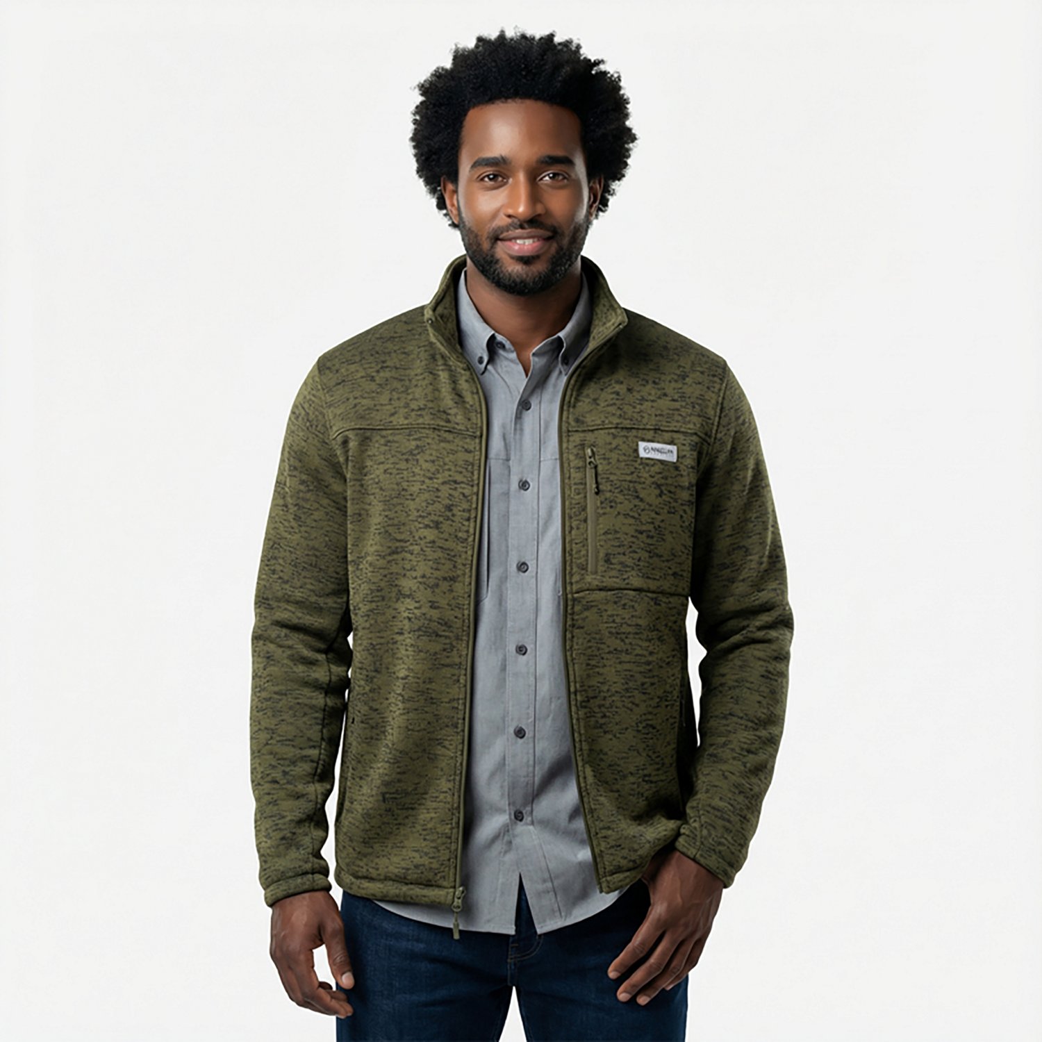 Magellan Outdoors Men's Campfire Sherpa Lined Sweater Fleece Jacket - view number 2