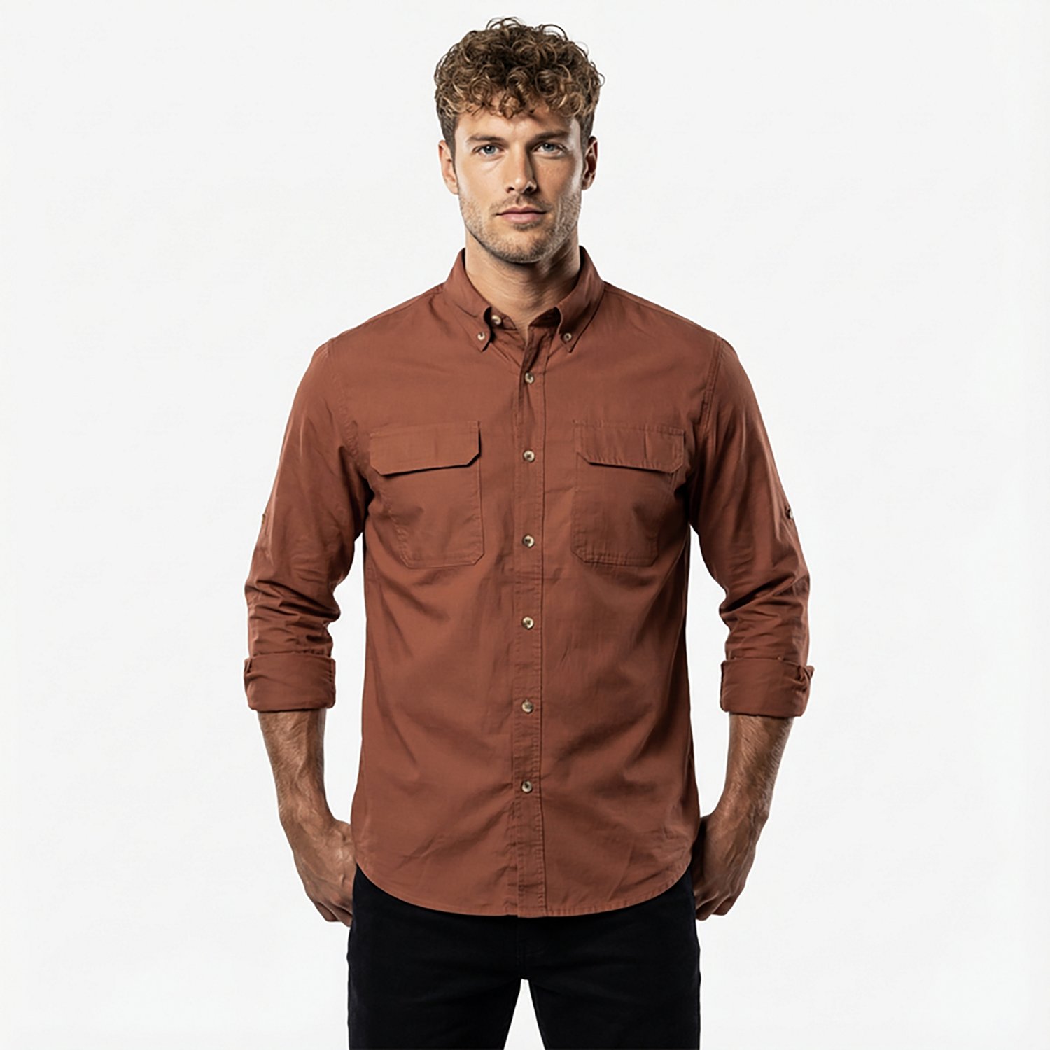 Brazos Men's Contractor Ripstop Long Sleeve Work Shirt - view number 2