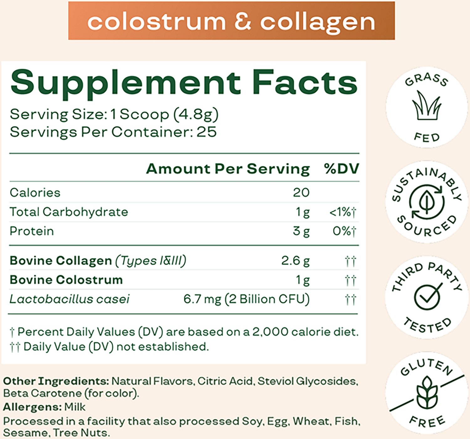 Bloom Nutrition Colostrum & Collagen Peptides - 25 Servings - view number 6