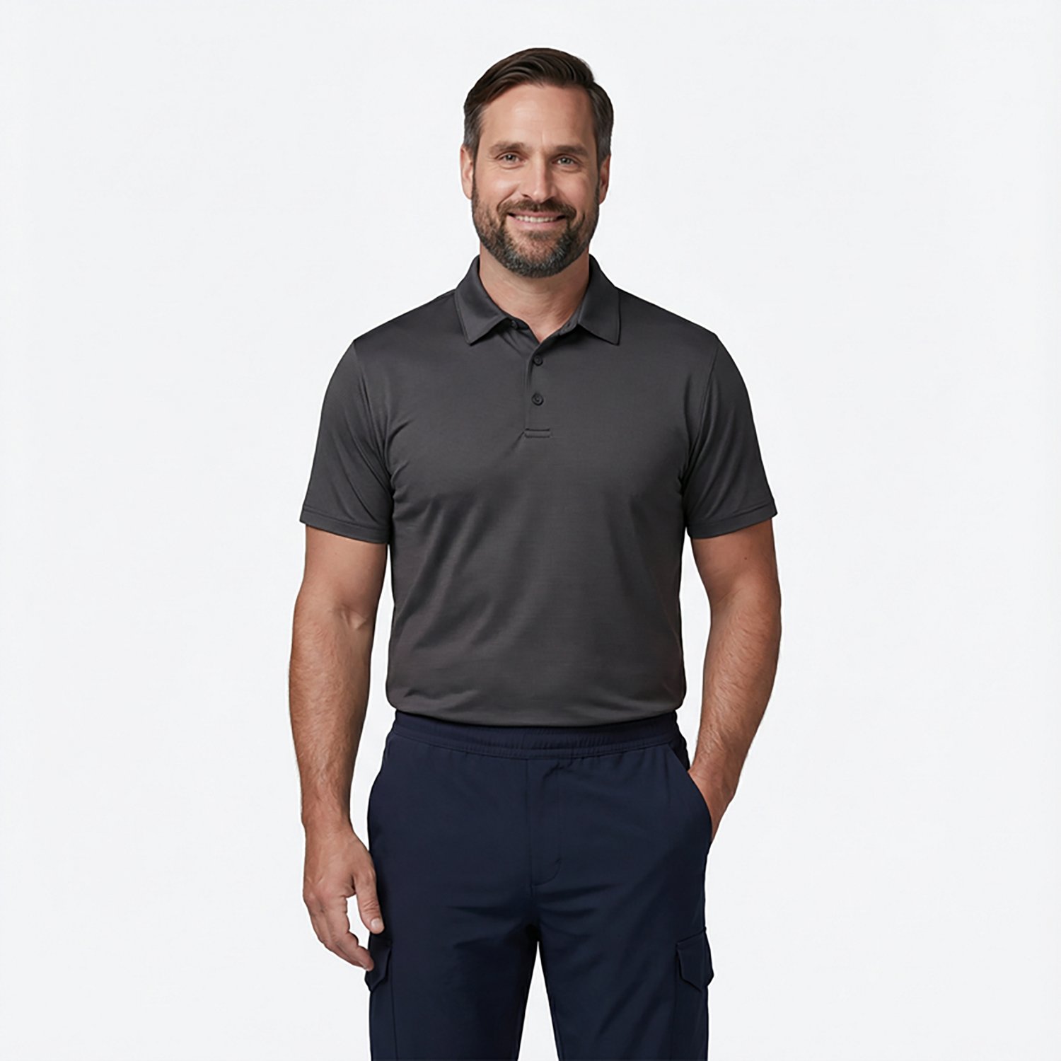 BCG Men's Golf Mini Stripe Short Sleeve Polo Shirt                                                                               - view number 2