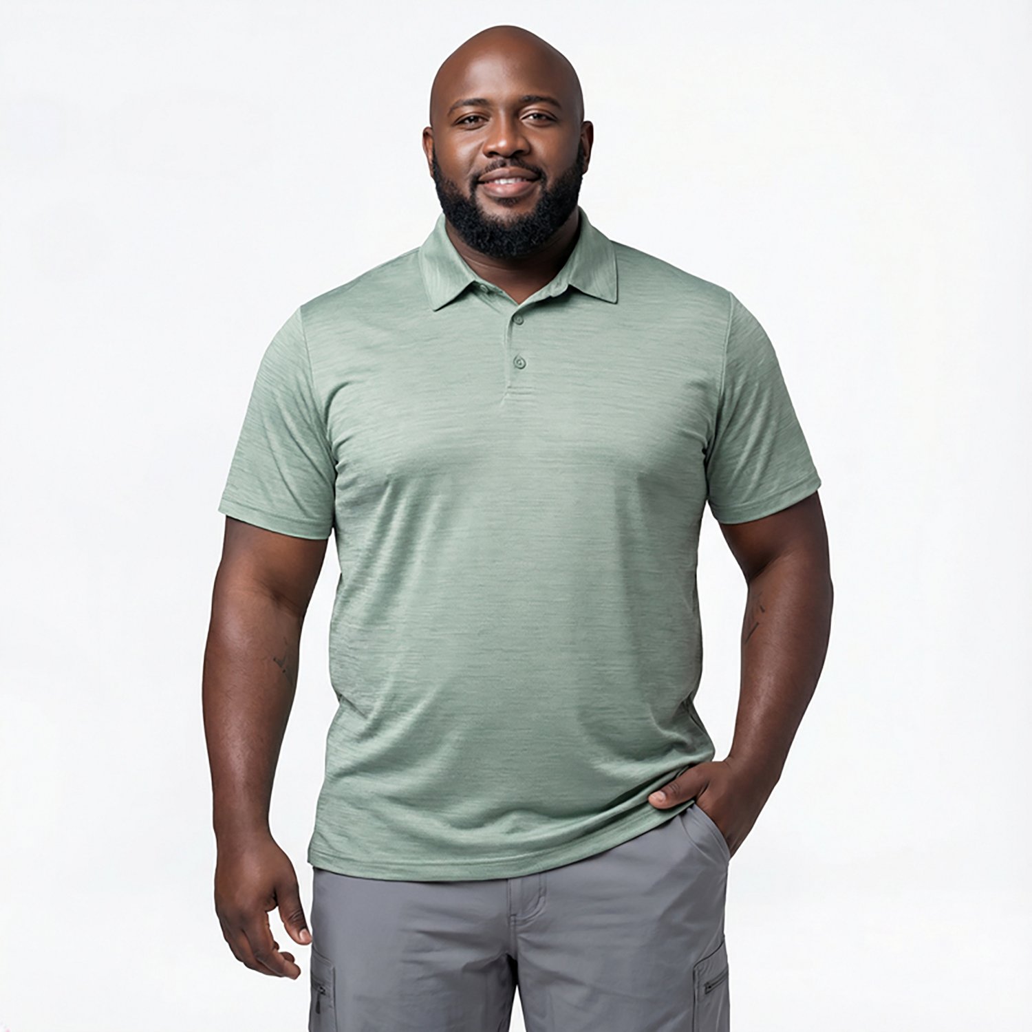 BCG Men's Golf Heather Polo Shirt - view number 2