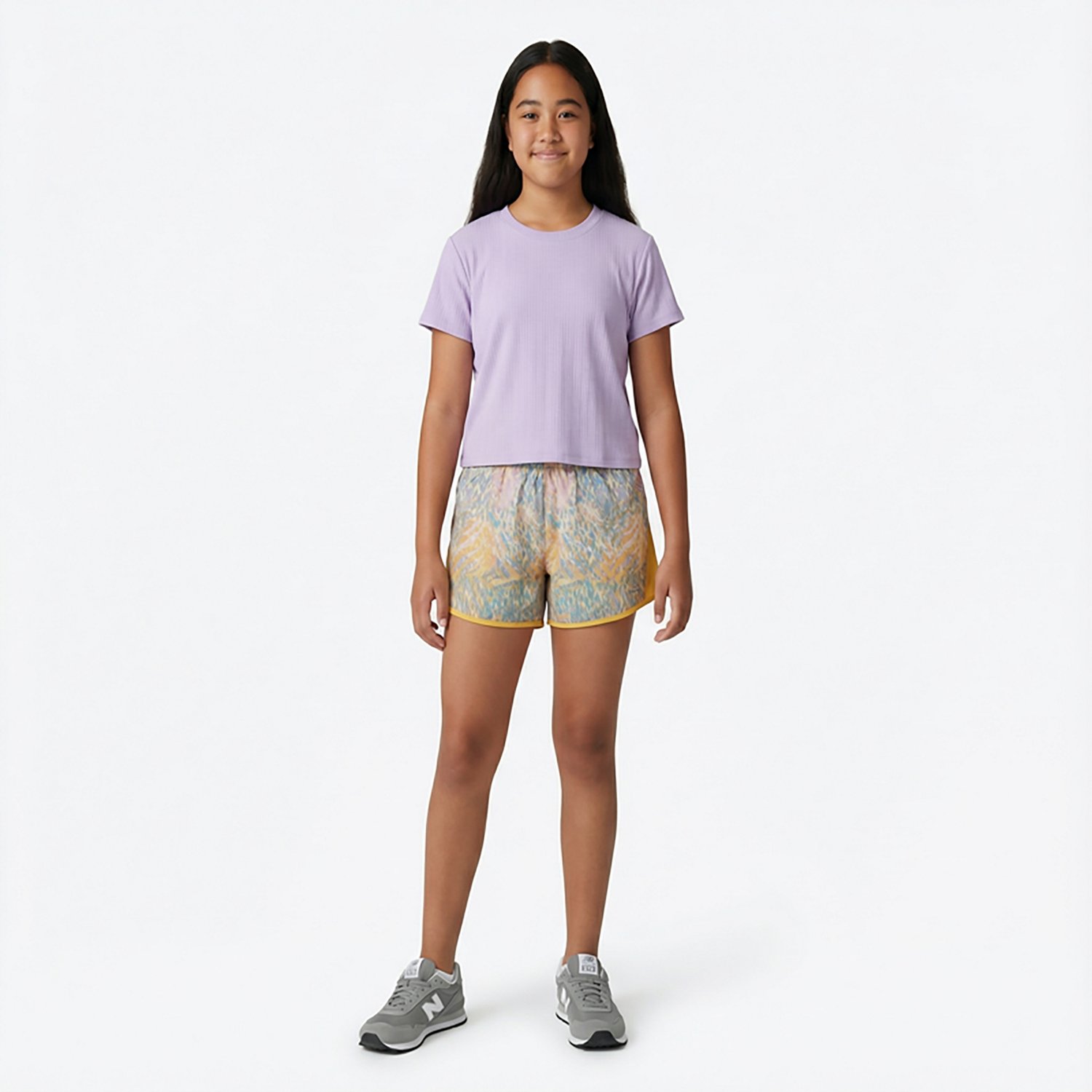 BCG Girls' Run Race Printed Shorts 3.5 in