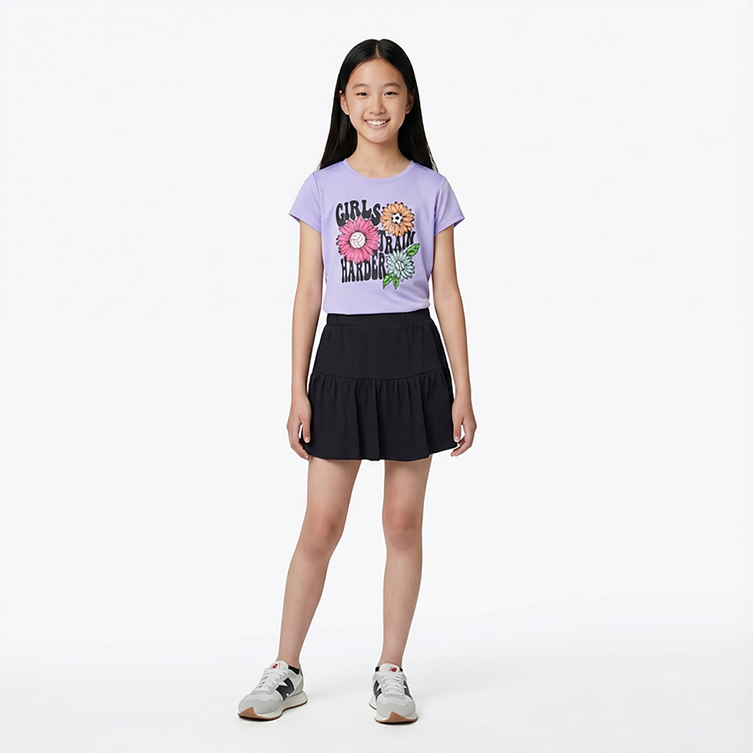 BCG Girls' Ruffle Tiered Skort 2.5 in