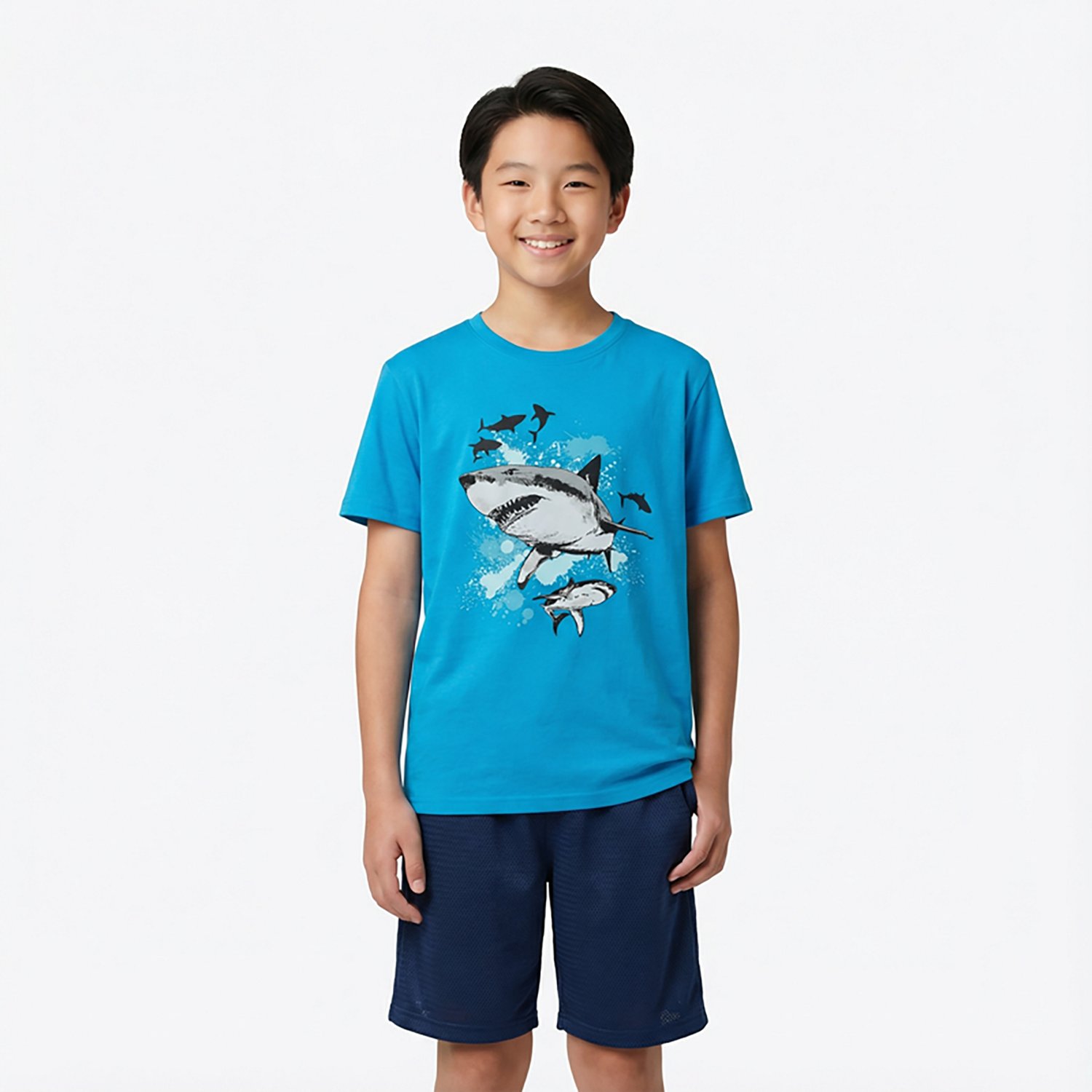BCG Boys' Cotton Short Sleeve Shark Surf T-shirt                                                                                 - view number 2