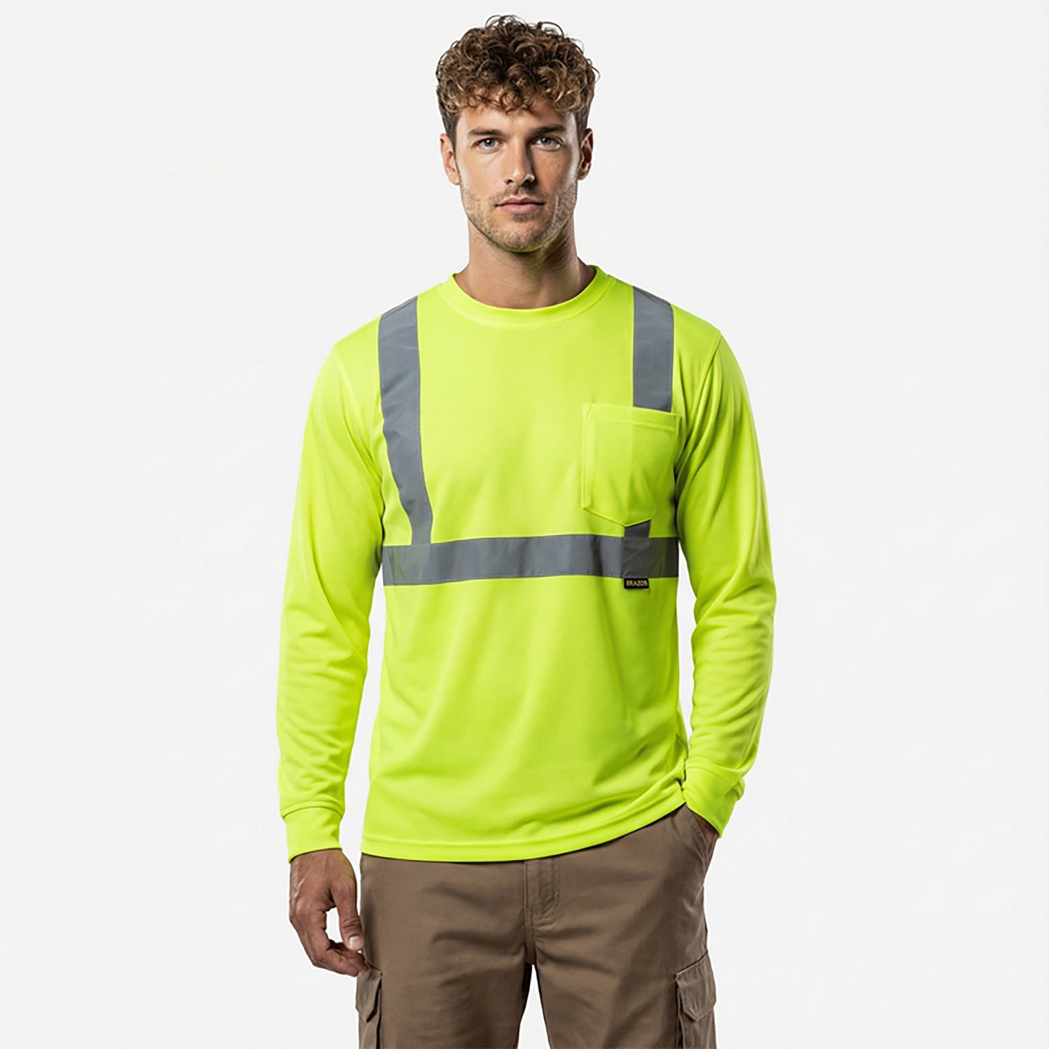 Brazos Men's Hi-Vis Long Sleeve Crew T-shirt - view number 2