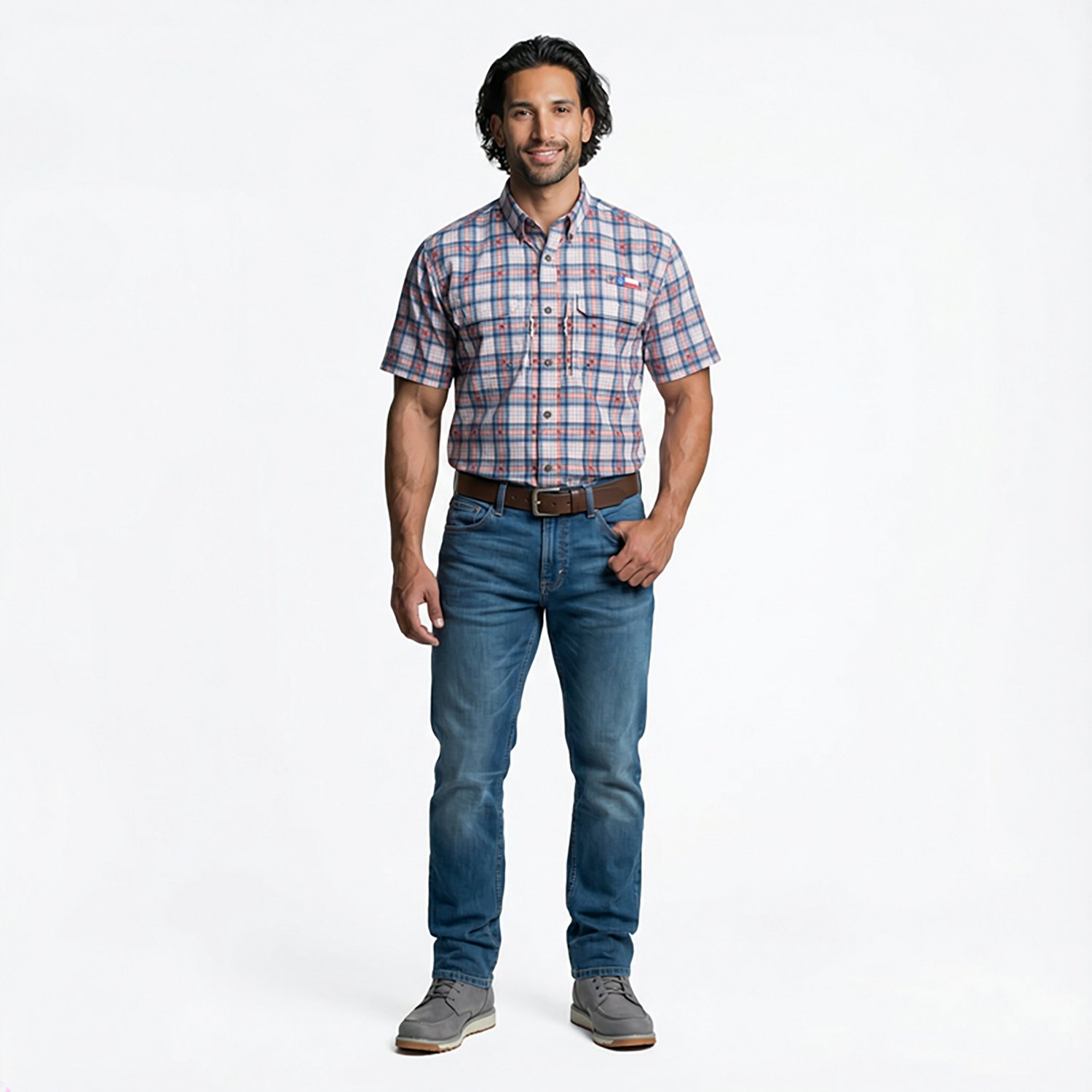 Magellan Outdoors Men's Local State Texas Plaid Shirt