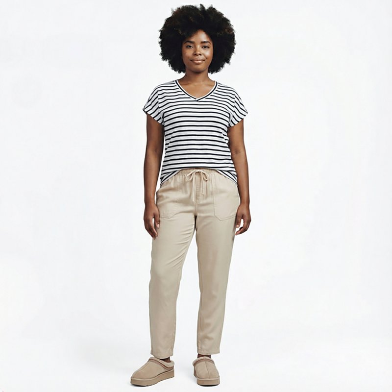 Magellan Outdoors Women's Pecos Ridge Striped V-Neck T-Shirt-image