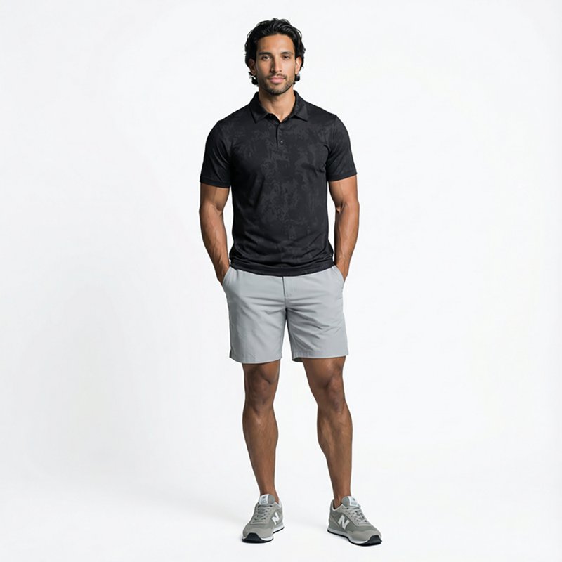 Bcg Men's Golf Turbo Splash Jacquard Short Sleeve Polo Shirt-image