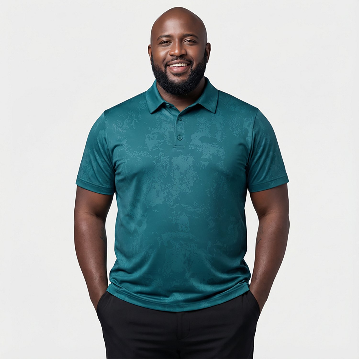 BCG Men's Golf Turbo Splash Jacquard Short Sleeve Polo Shirt                                                                     - view number 2