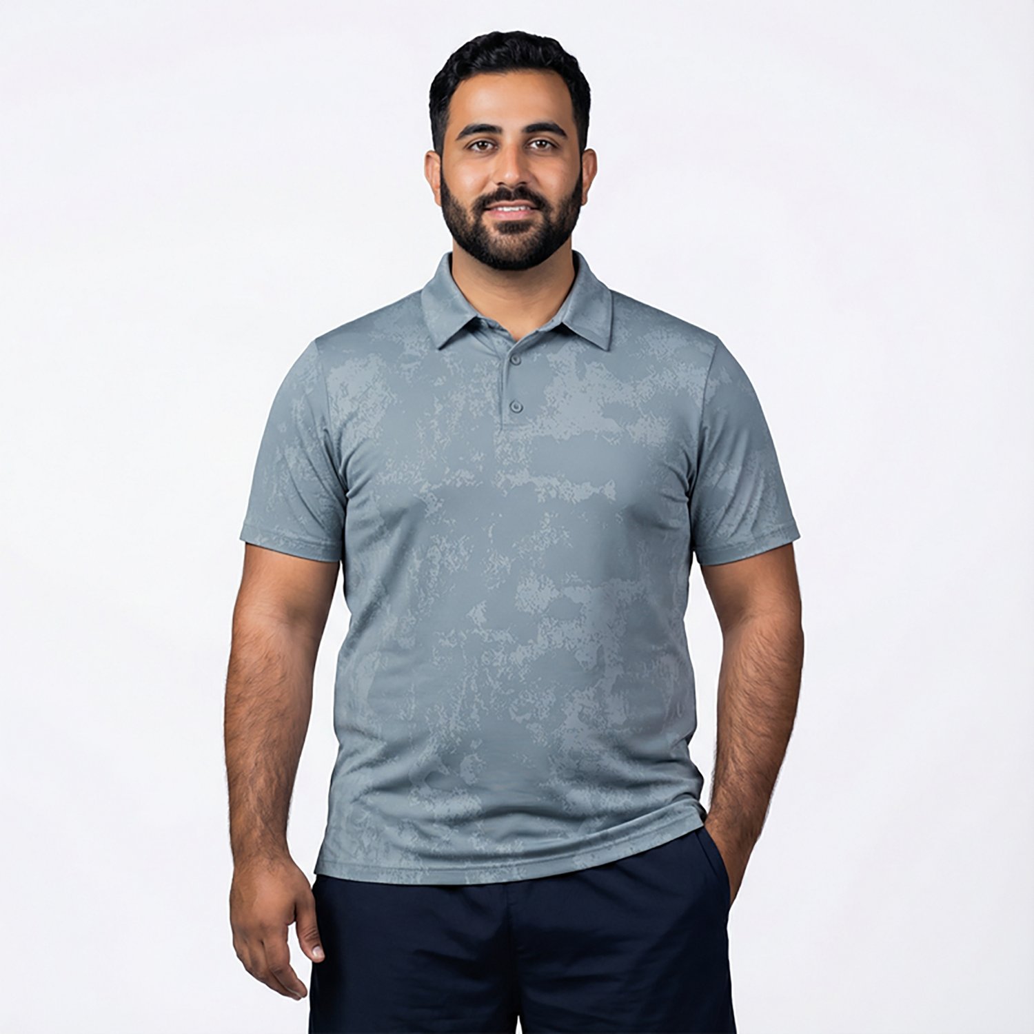 BCG Men's Golf Turbo Splash Jacquard Short Sleeve Polo Shirt                                                                     - view number 2