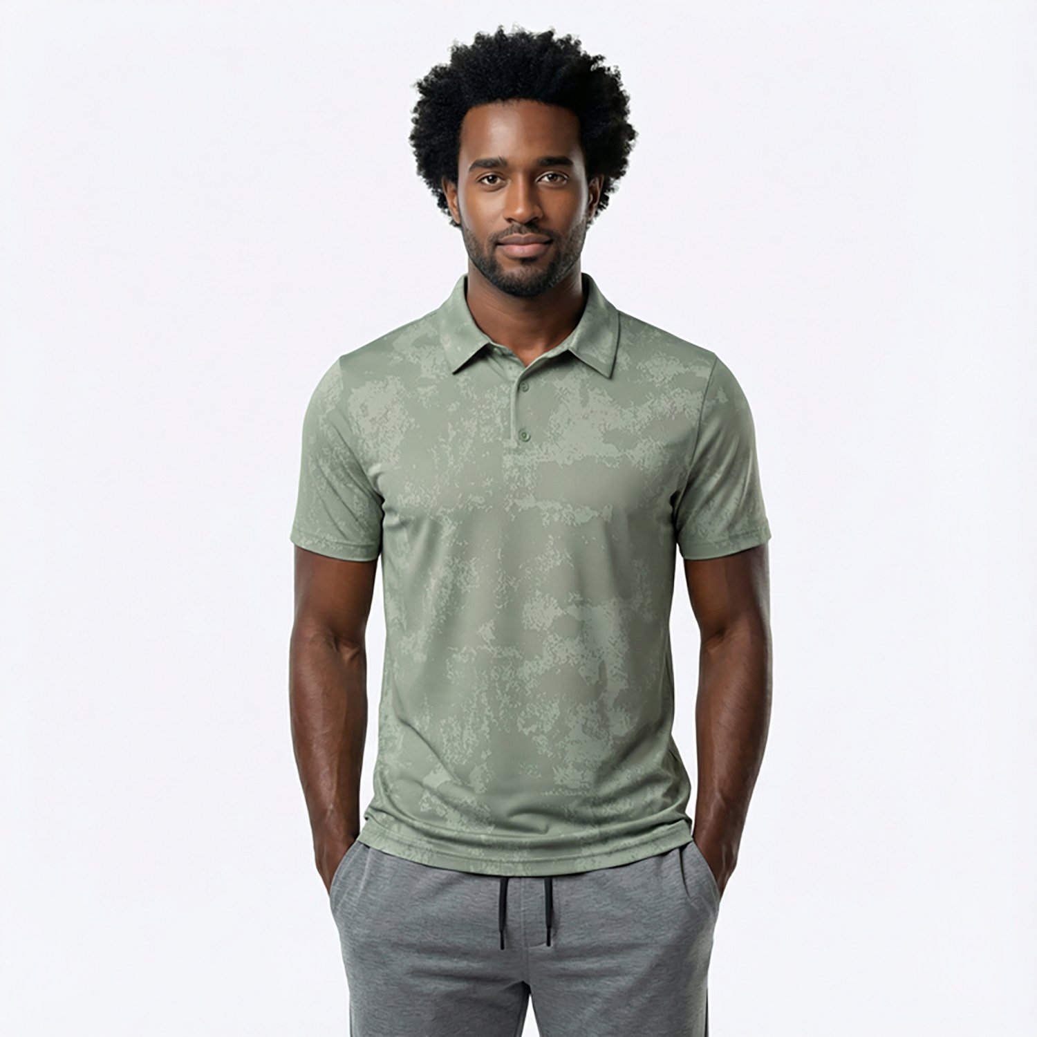 BCG Men's Golf Turbo Splash Jacquard Short Sleeve Polo Shirt                                                                     - view number 2
