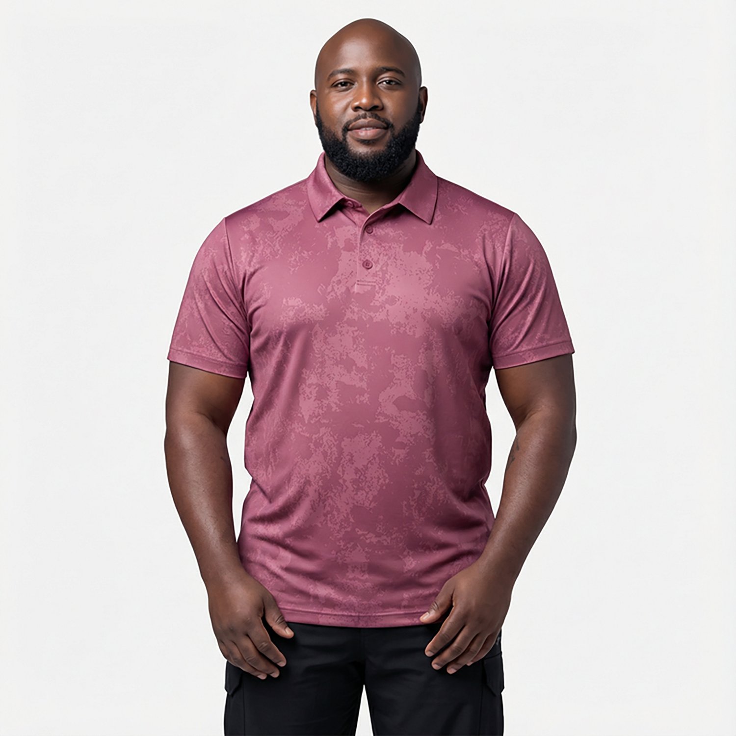 BCG Men's Golf Turbo Splash Jacquard Short Sleeve Polo Shirt                                                                     - view number 2