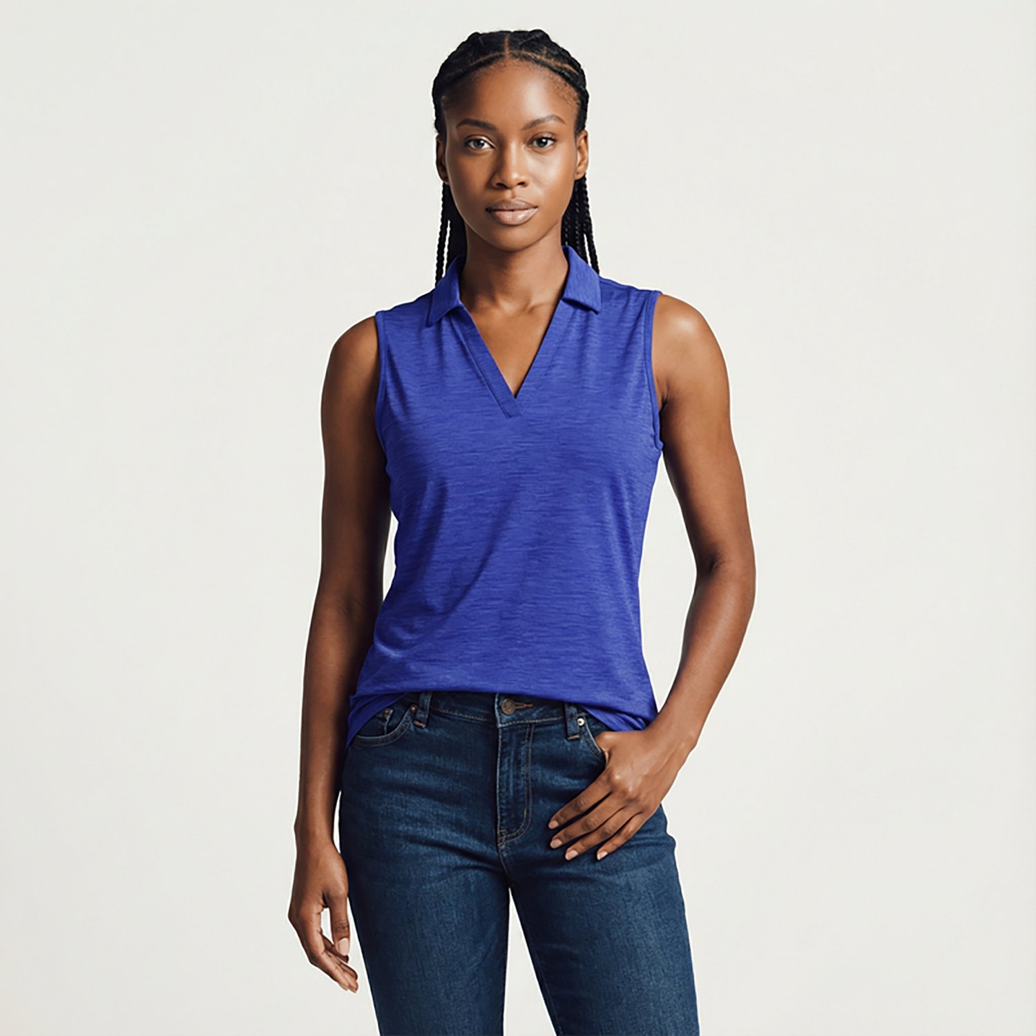 Antigua Women's Layout Sleeveless Polo Shirt - view number 2