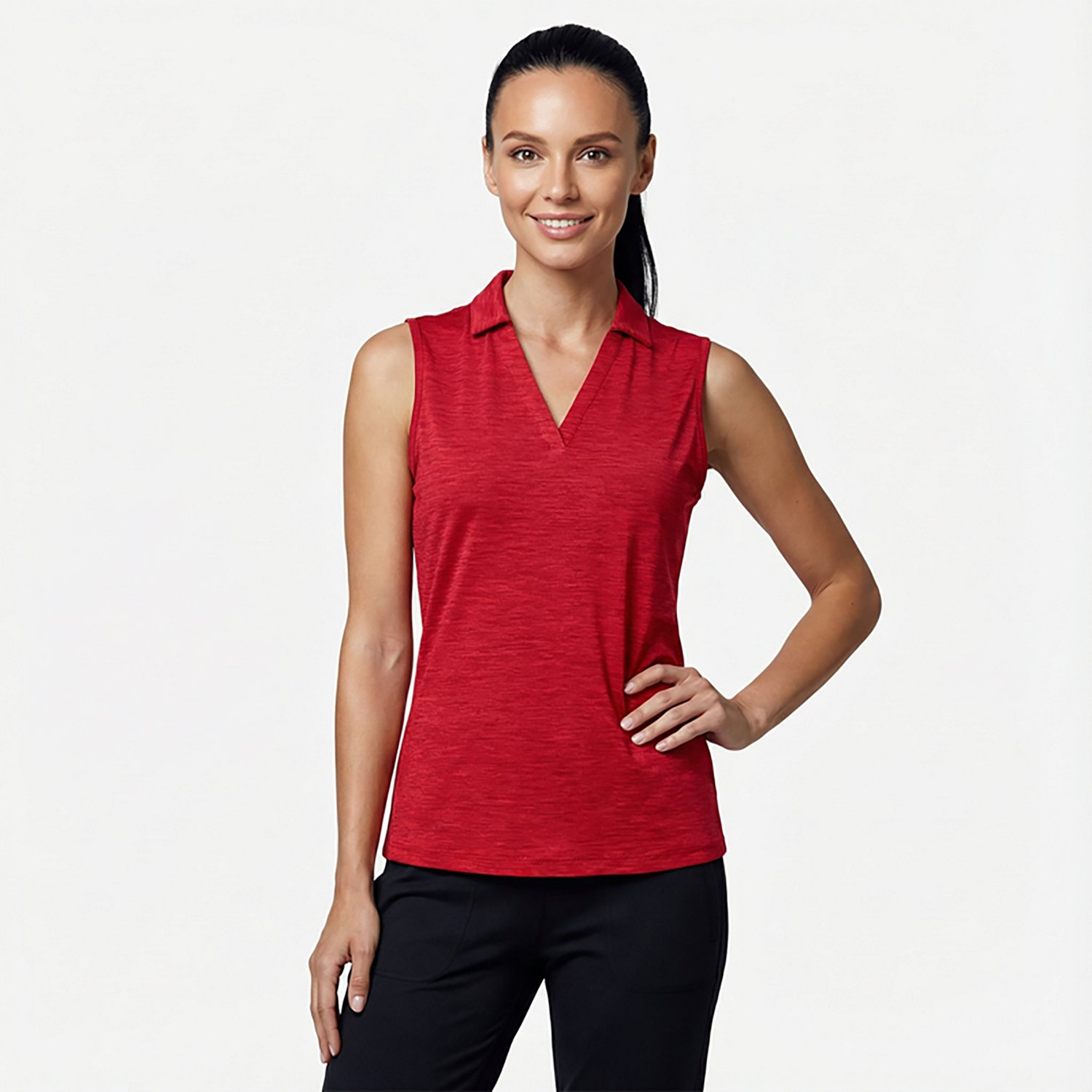 Antigua Women's Layout Sleeveless Polo Shirt - view number 2