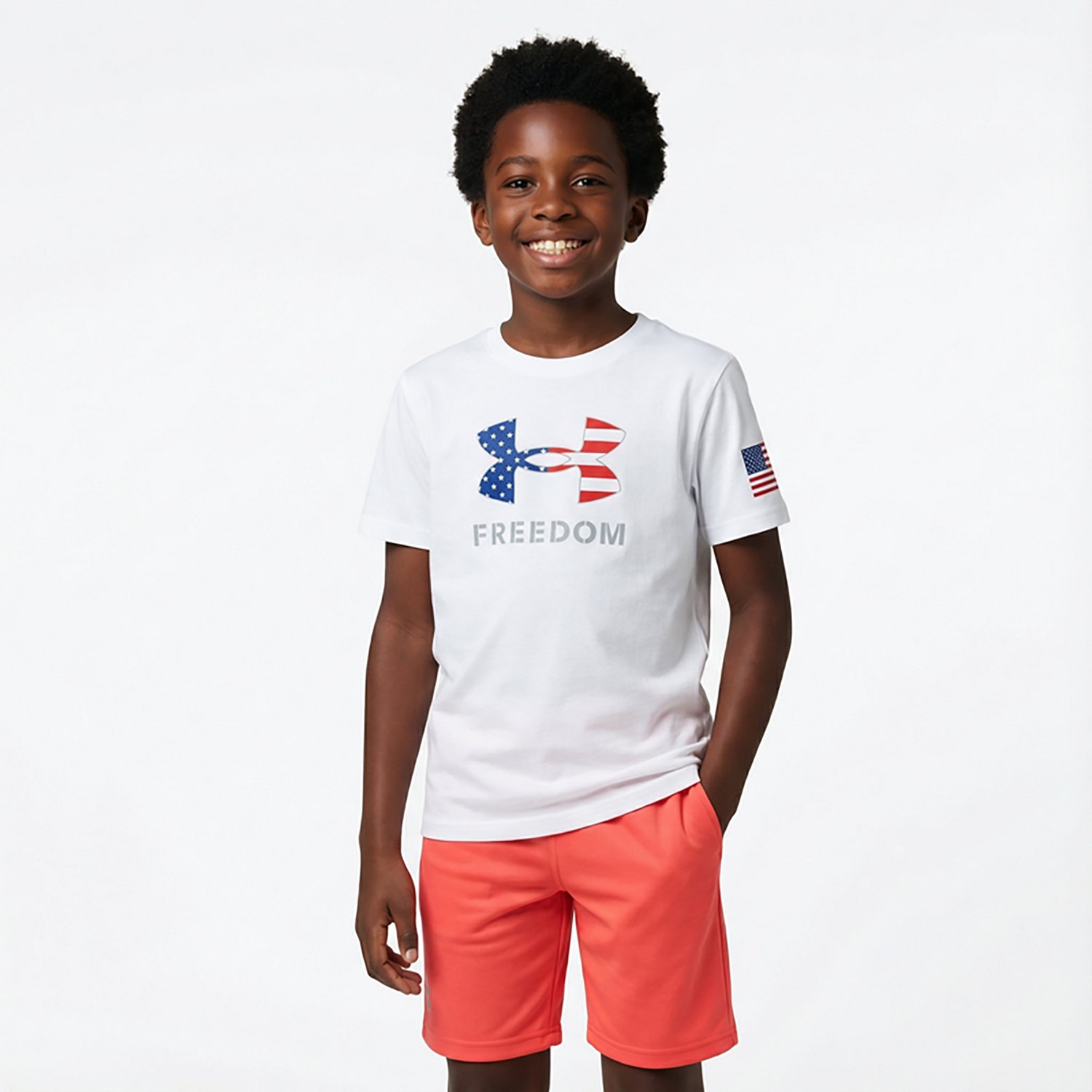 Under Armour Boys' Freedom Big Logo Short Sleeve T-shirt