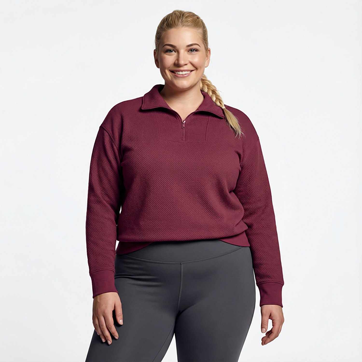 BCG Women's Quilted Plus Size 1/4-Zip Top - view number 4