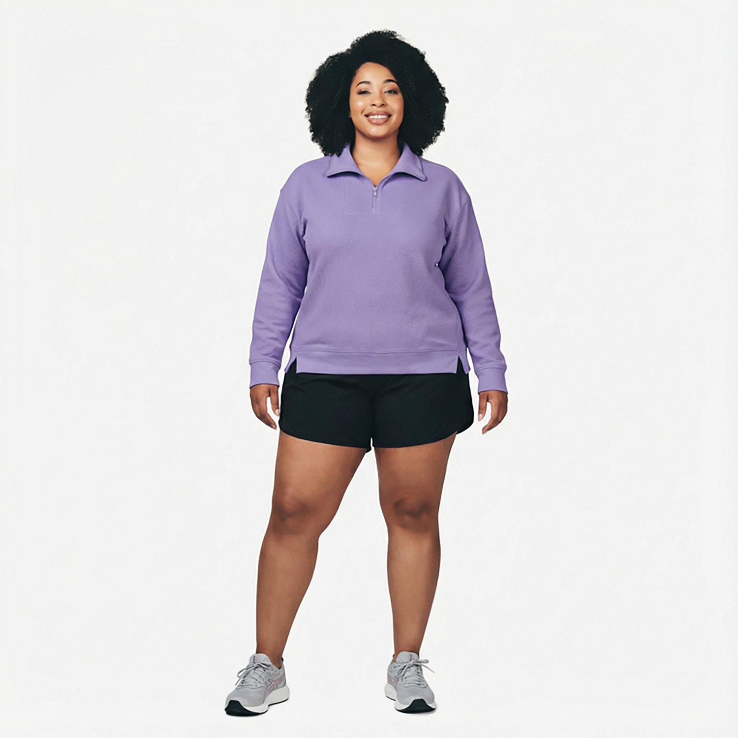 BCG Women's Quilted Plus Size 1/4-Zip Top