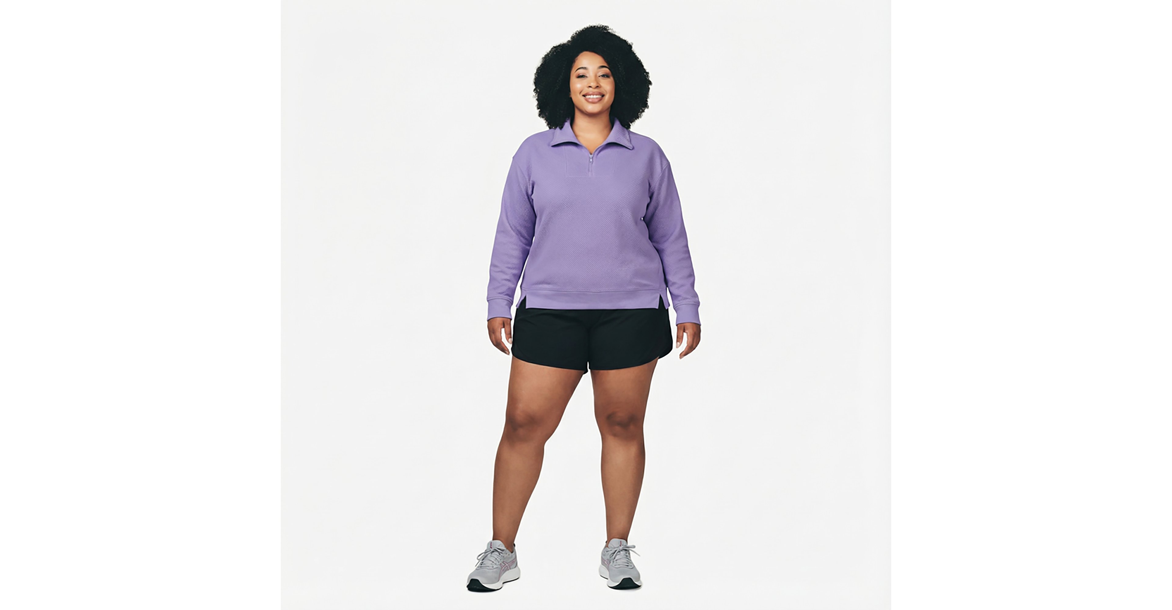 BCG Women's Quilted Plus Size 1/4-Zip Top