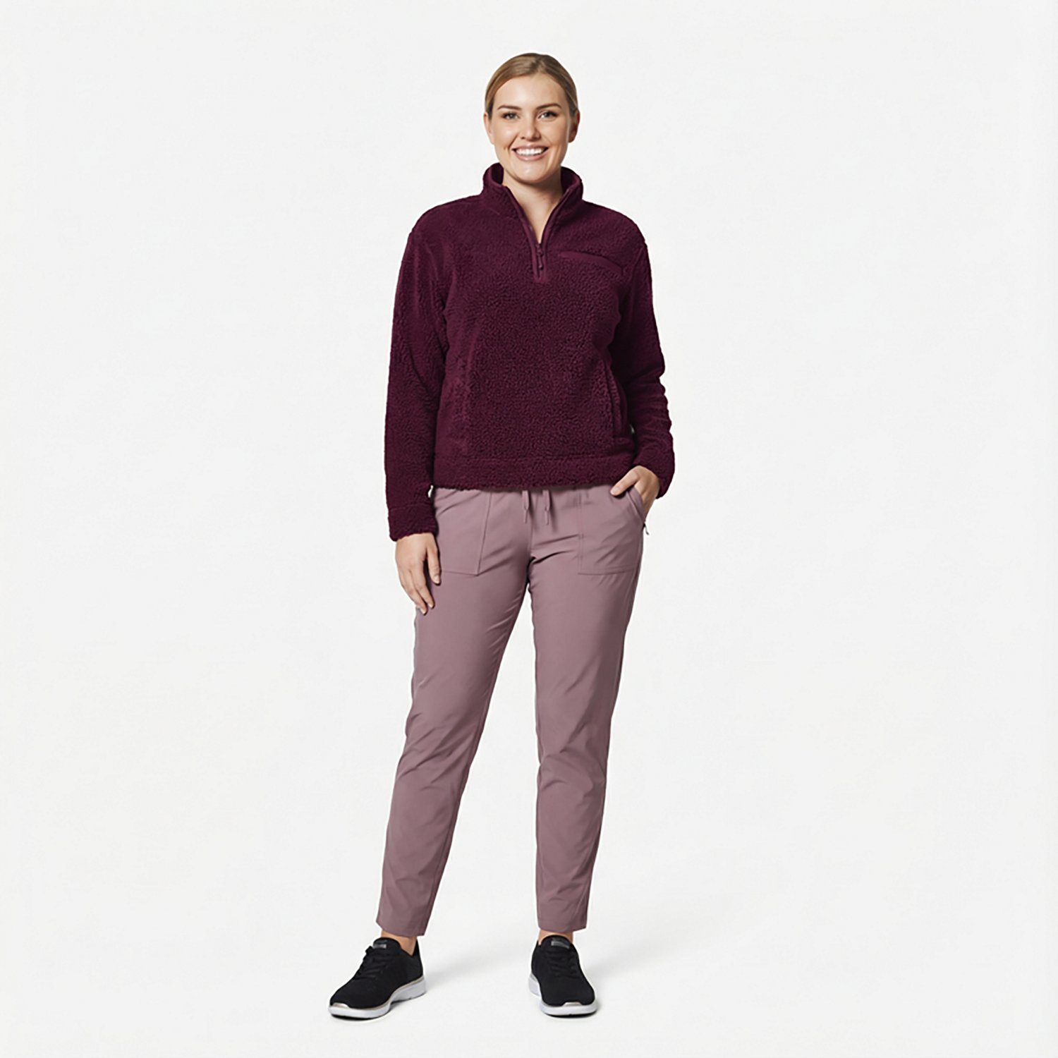 Magellan Outdoors Women's Campfire Poodle Fleece 1/4-Zip Sweatshirt