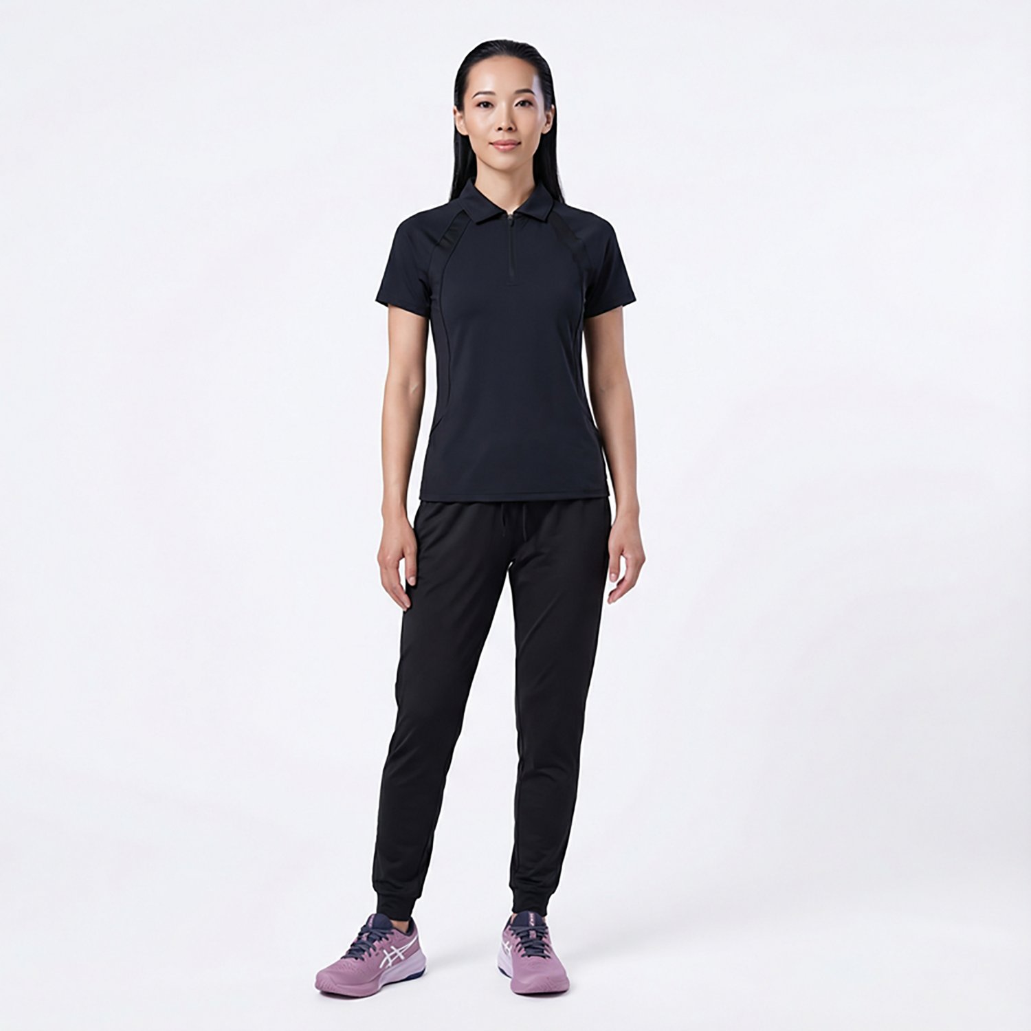 BCG Women's Tennis Piped Zip Polo Shirt - view number 3