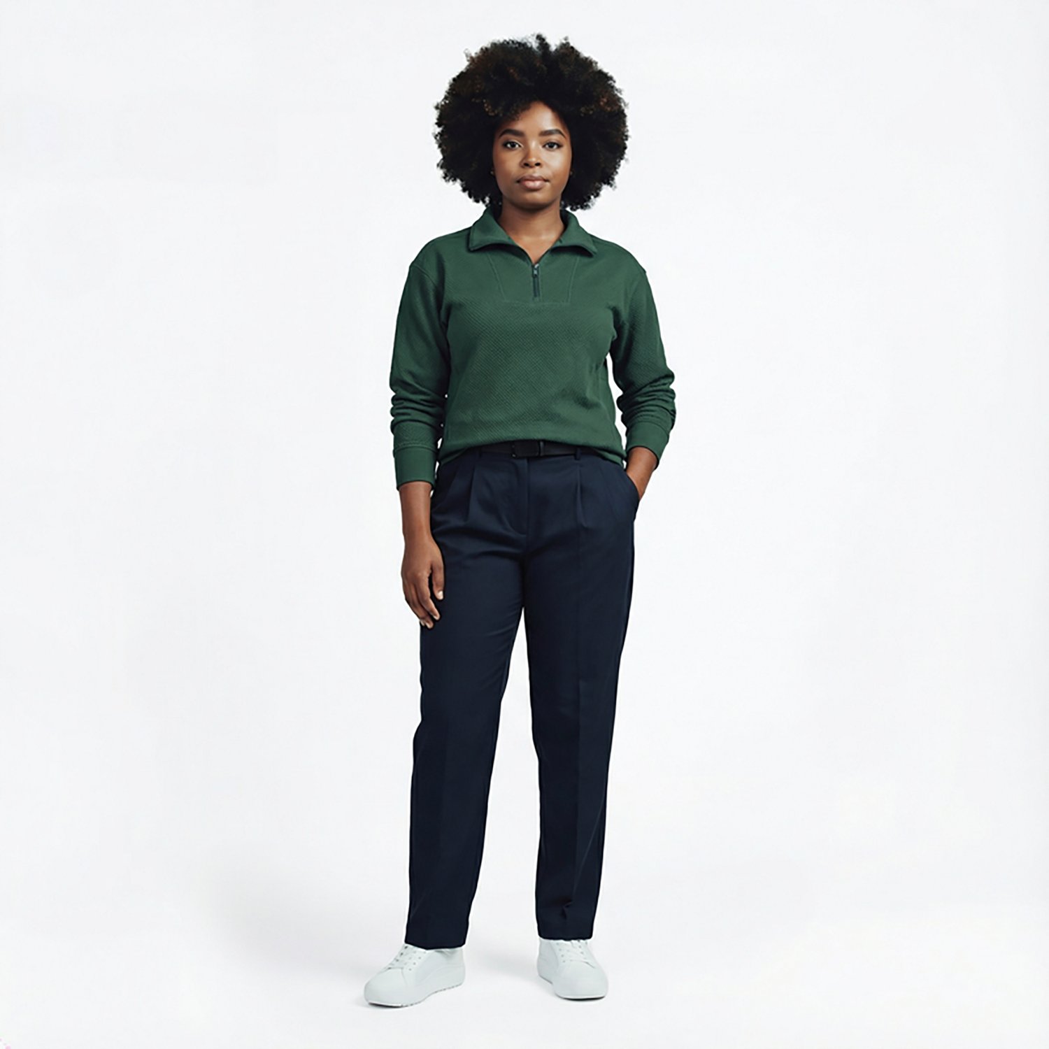 BCG Women's Quilted 1/4 Zip Pullover Top