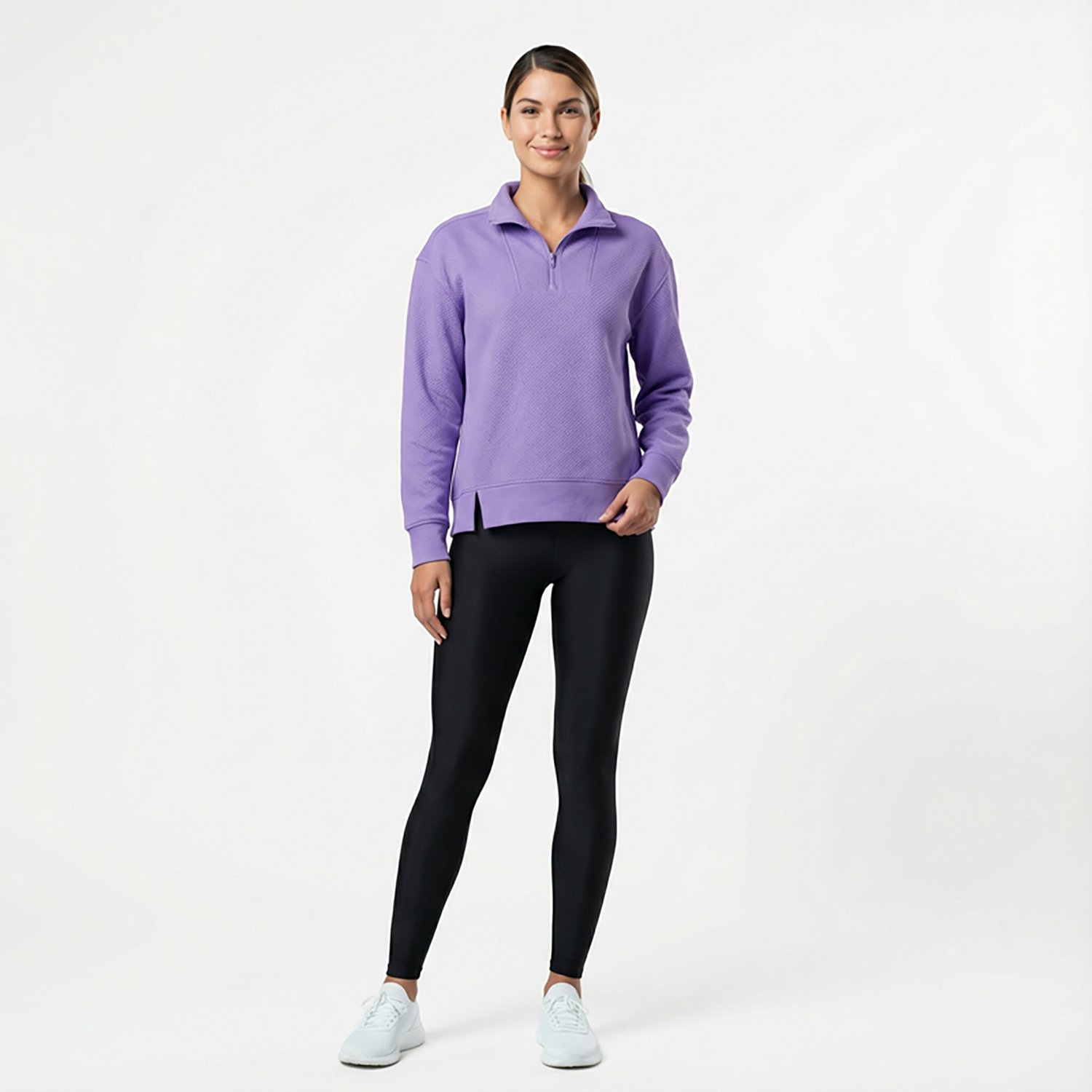 BCG Women's Quilted 1/4 Zip Pullover Top